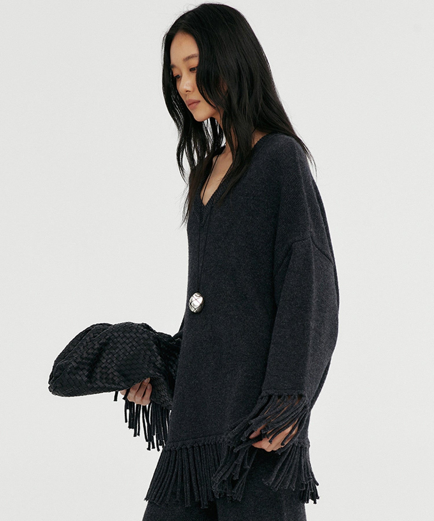 【12月上旬お届け予約商品】フリンジニットトップス