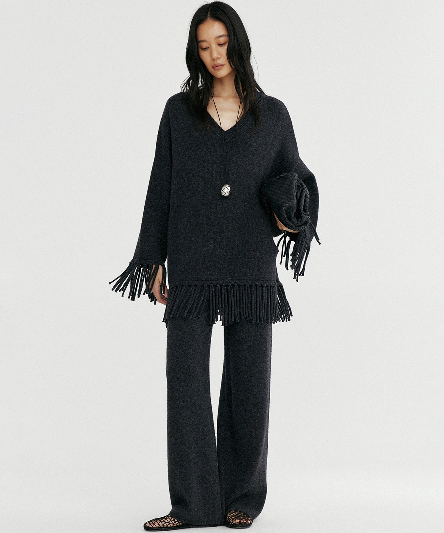 【12月上旬お届け予約商品】フリンジニットトップス