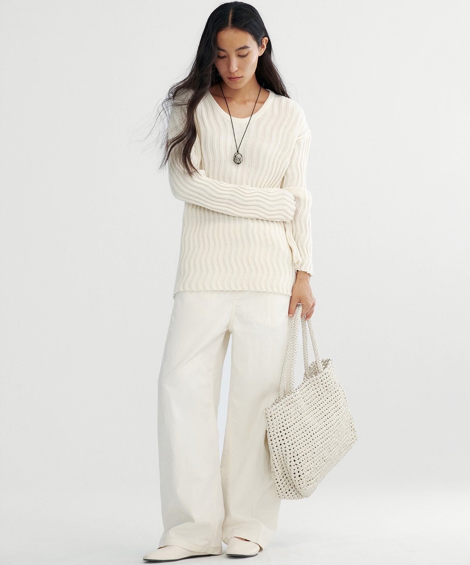 【12月上旬お届け予約商品】ウェービーニットトップス