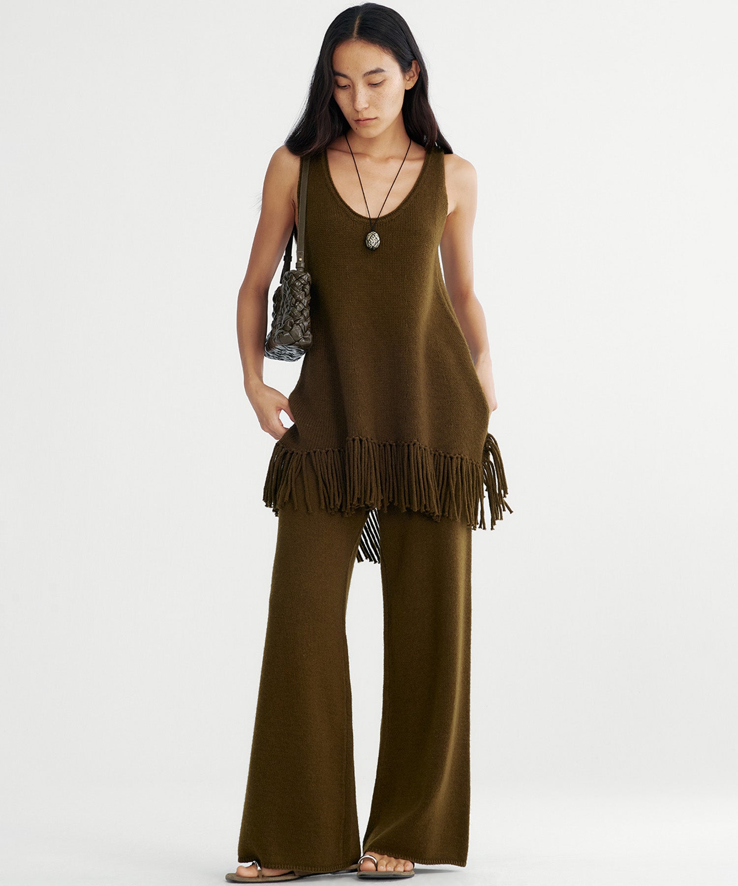 フリンジニットチュニック