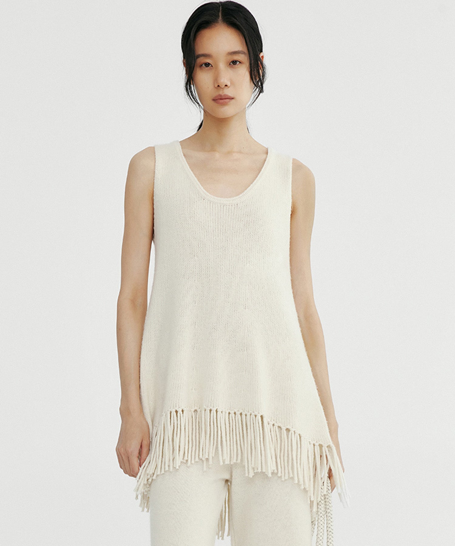 フリンジニットチュニック
