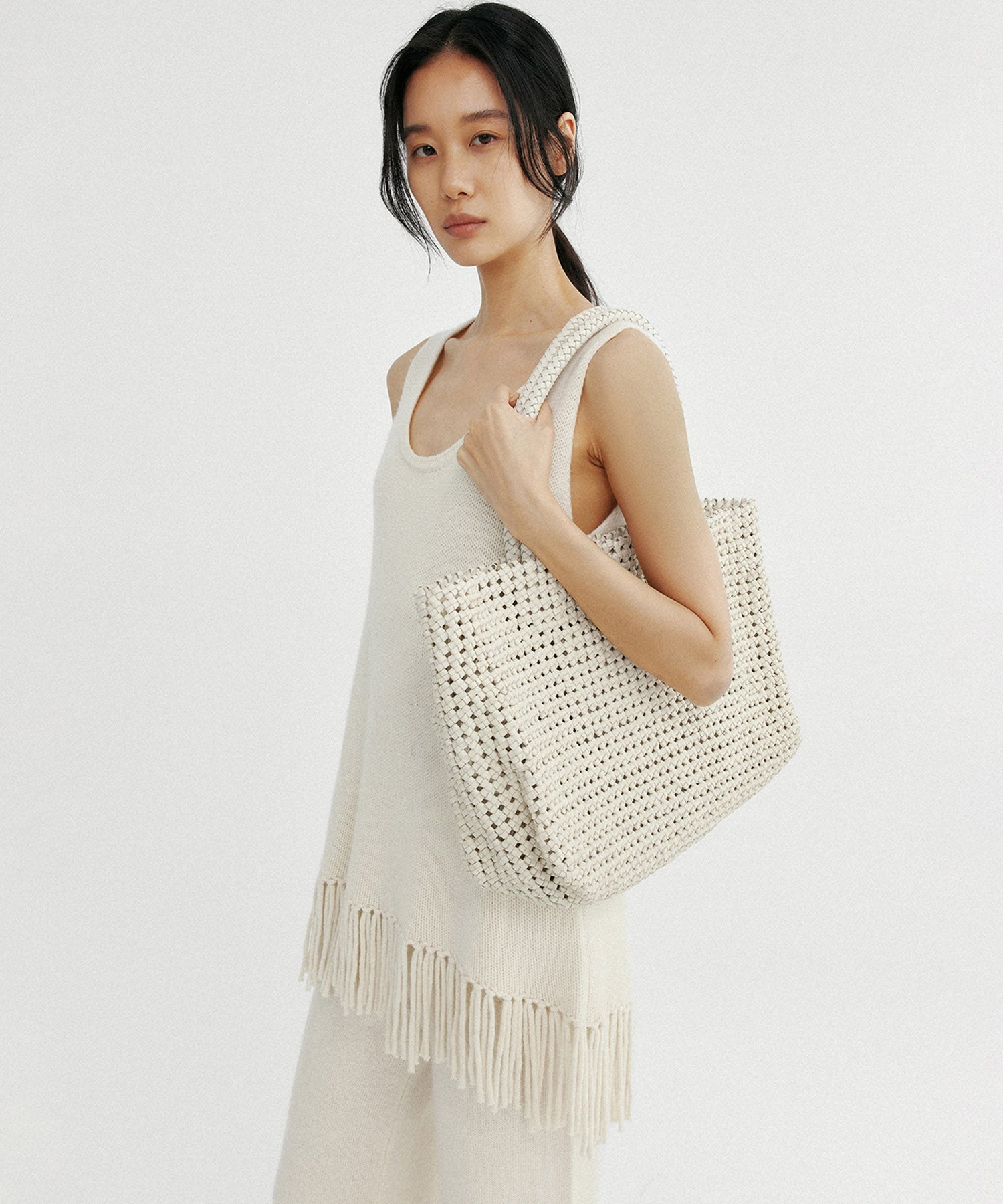 フリンジニットチュニック