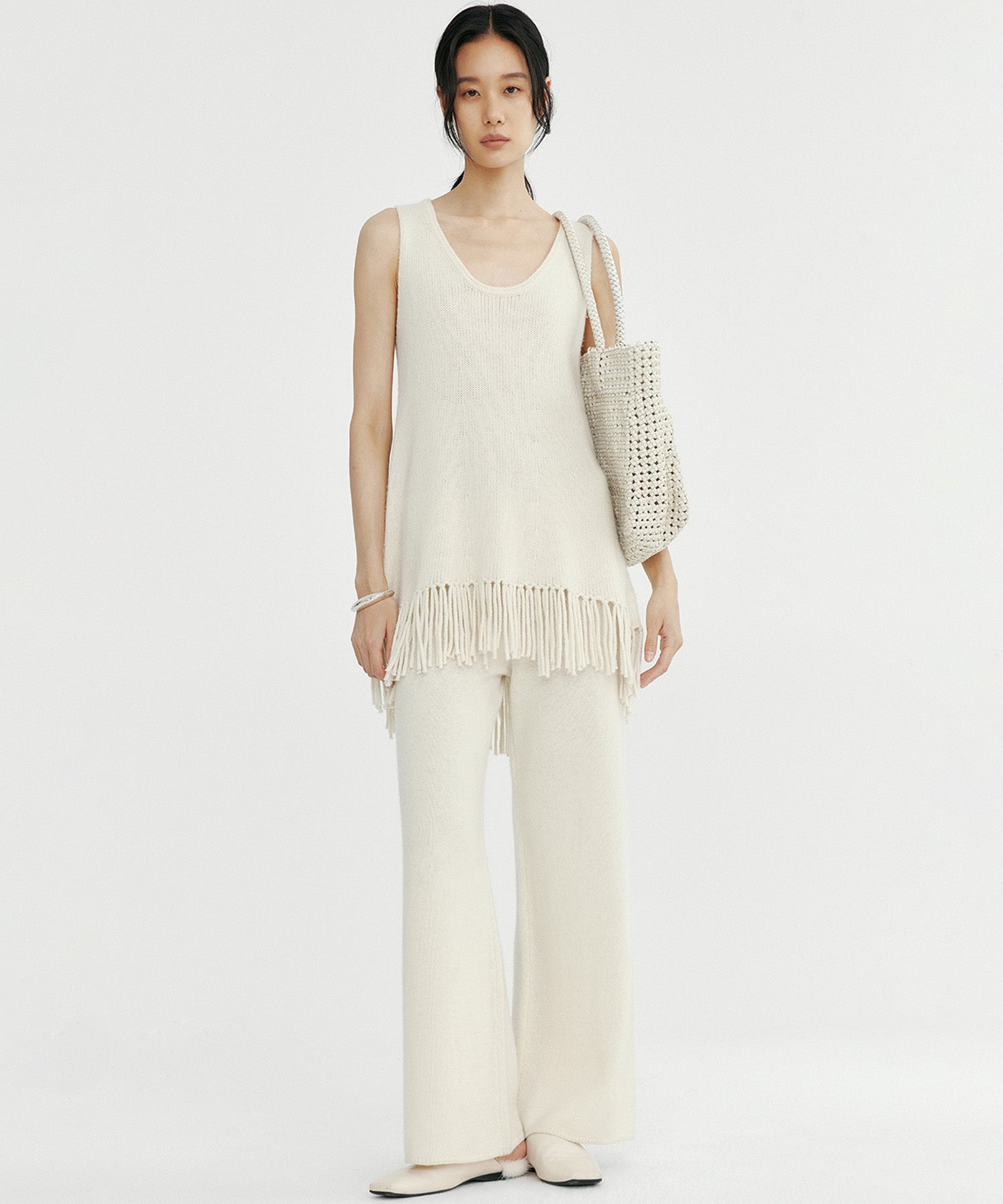 フリンジニットチュニック