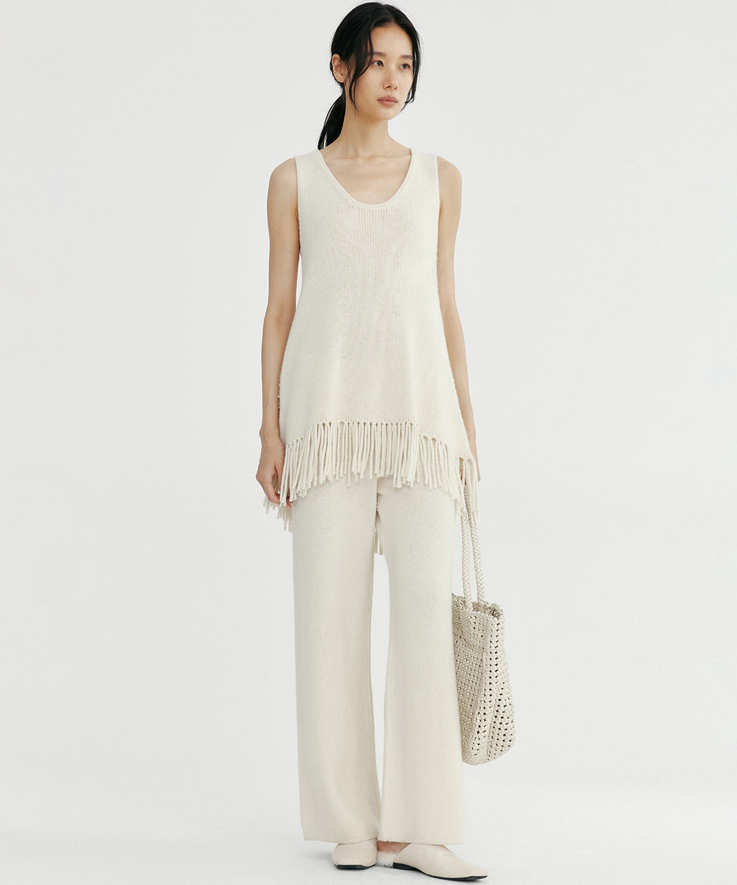 フリンジニットチュニック