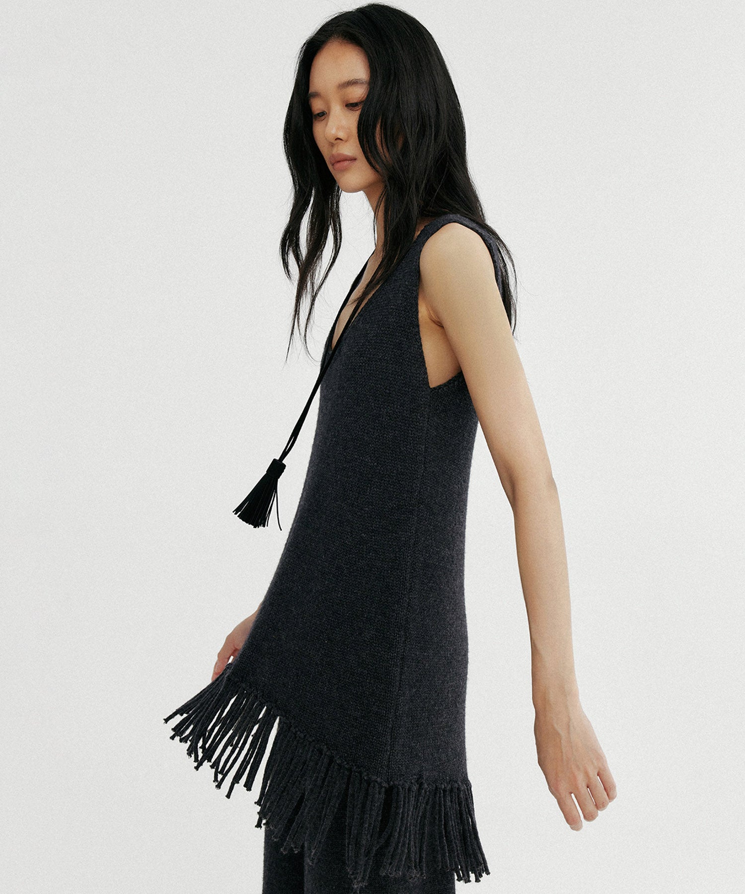 フリンジニットチュニック