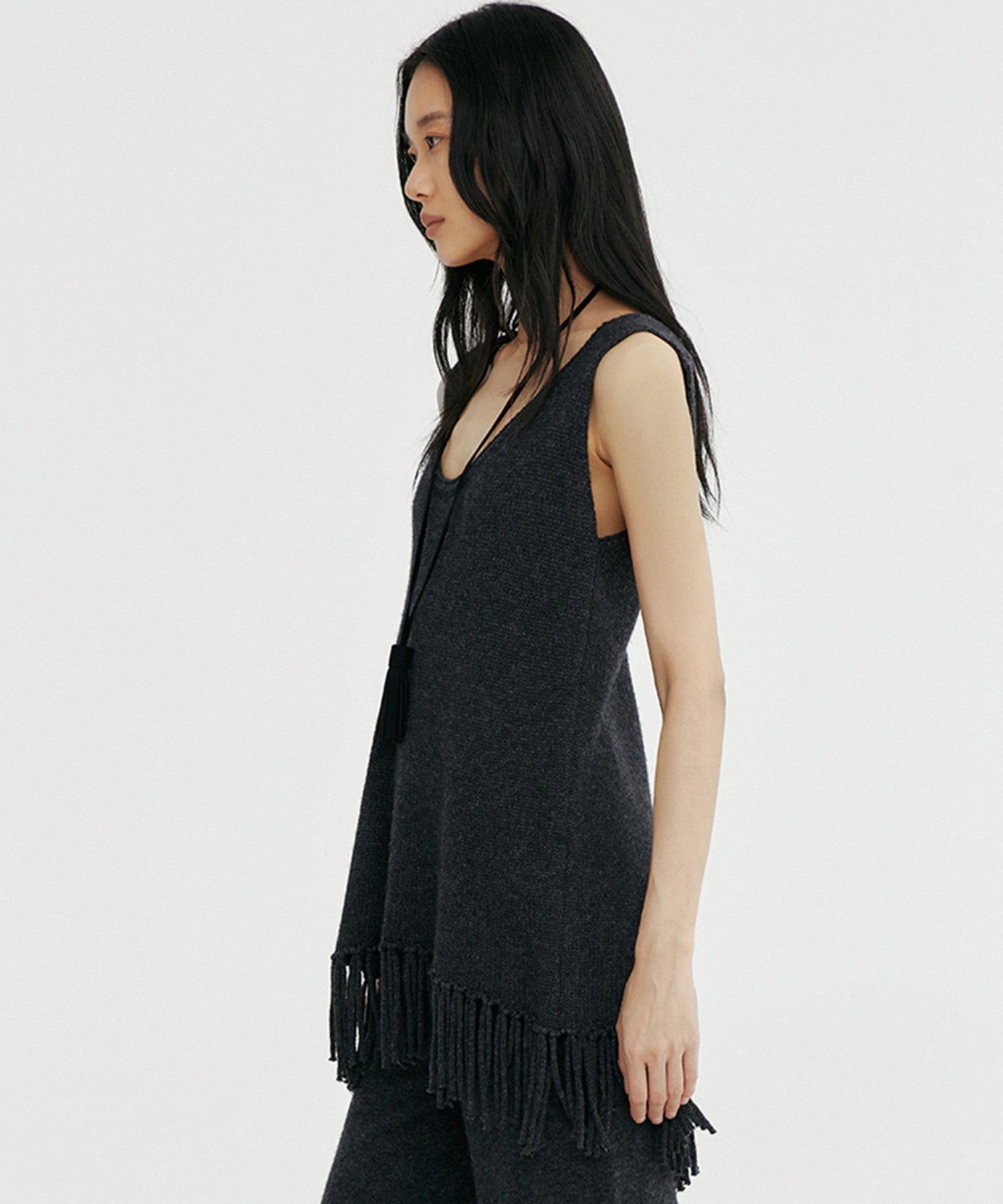 フリンジニットチュニック