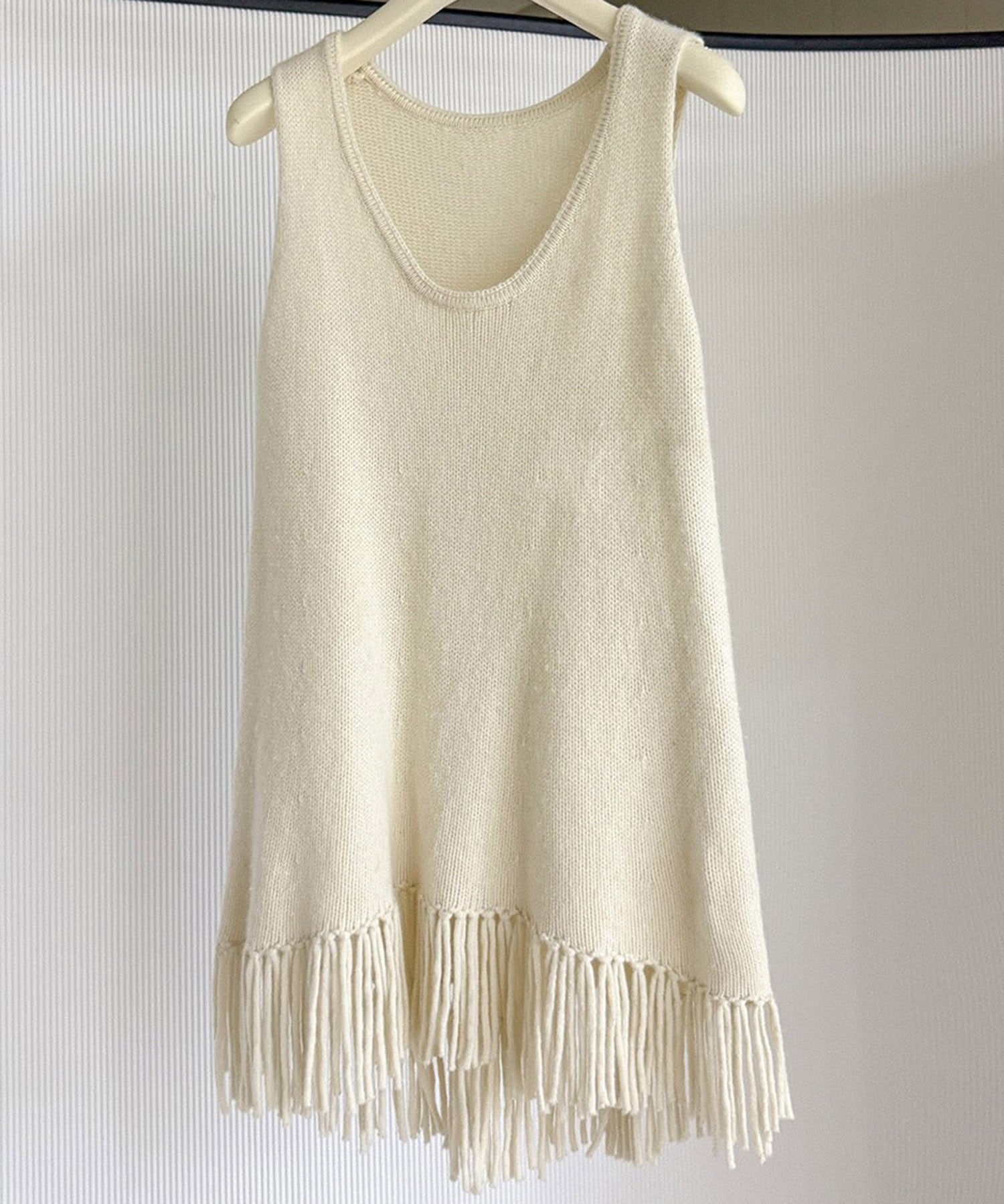 フリンジニットチュニック