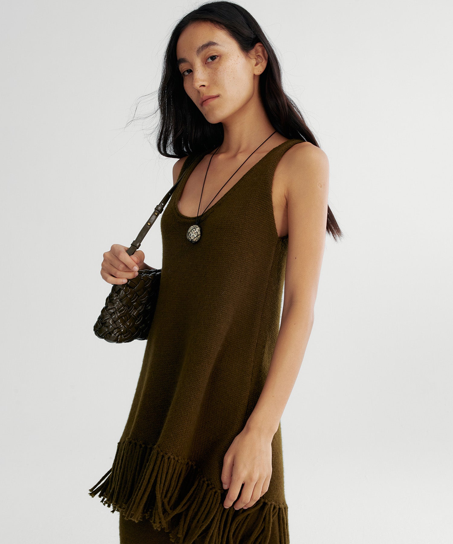 フリンジニットチュニック