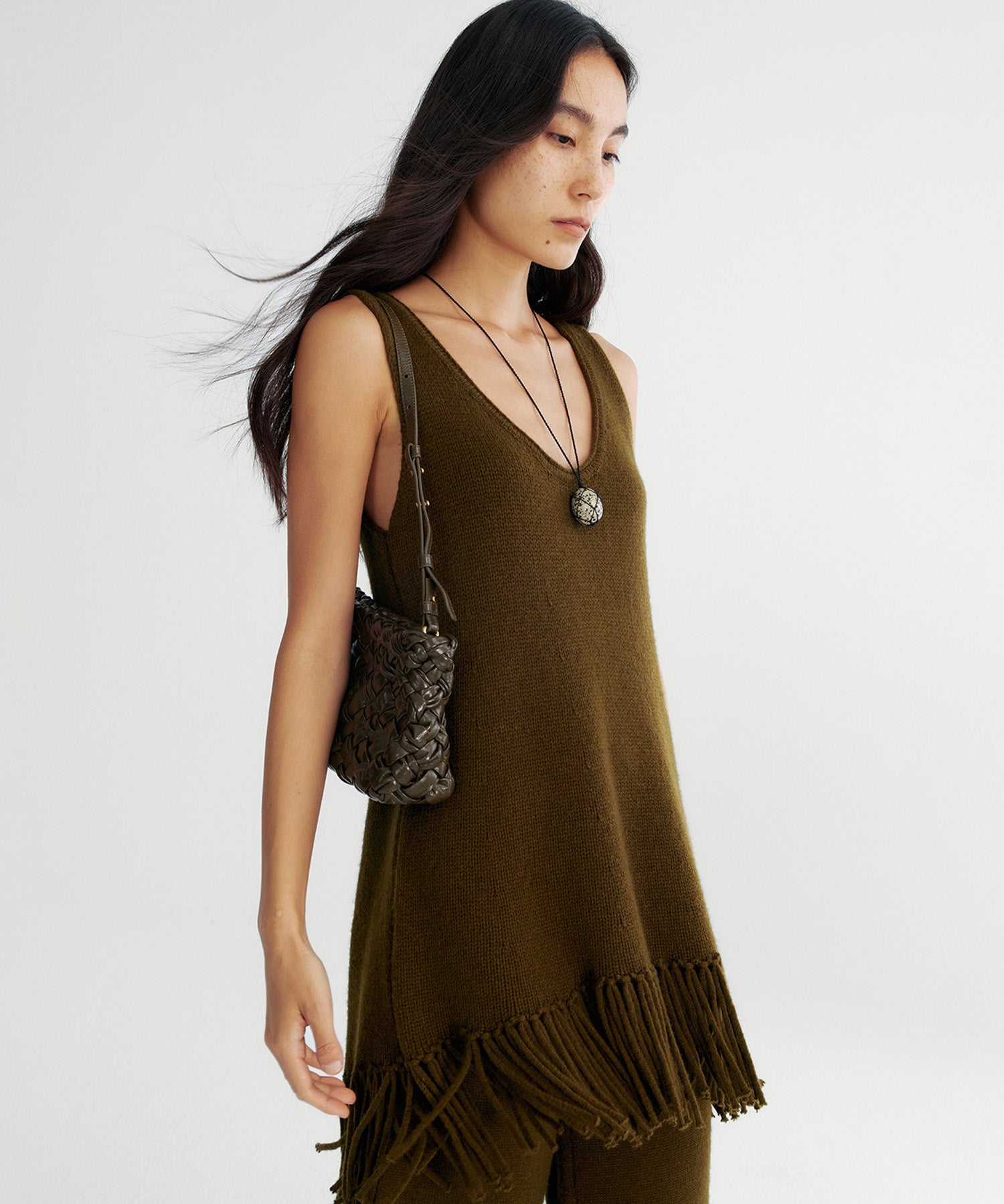 フリンジニットチュニック