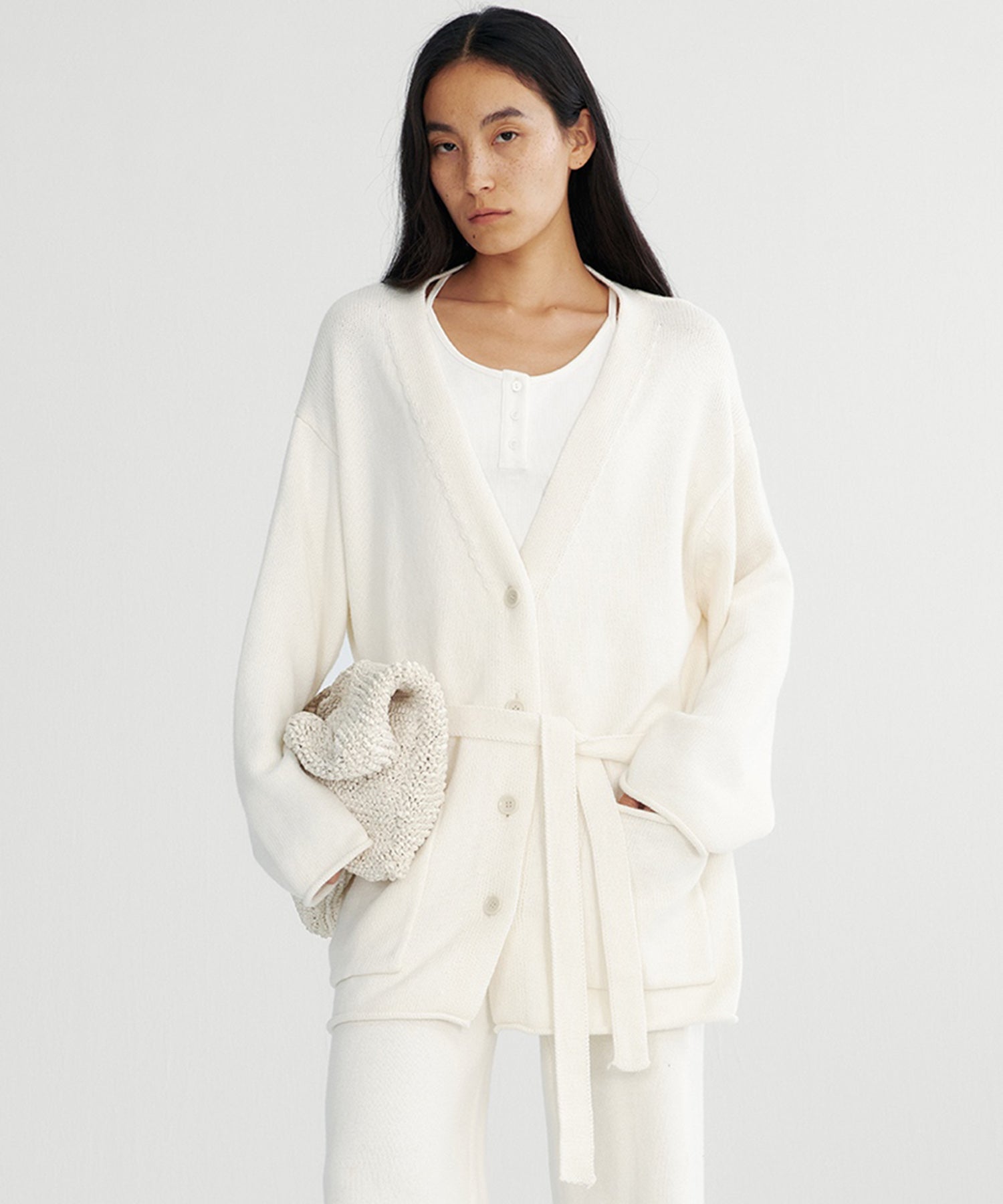 【12月上旬お届け予約商品】カシミヤブレンド ロングカーディガン