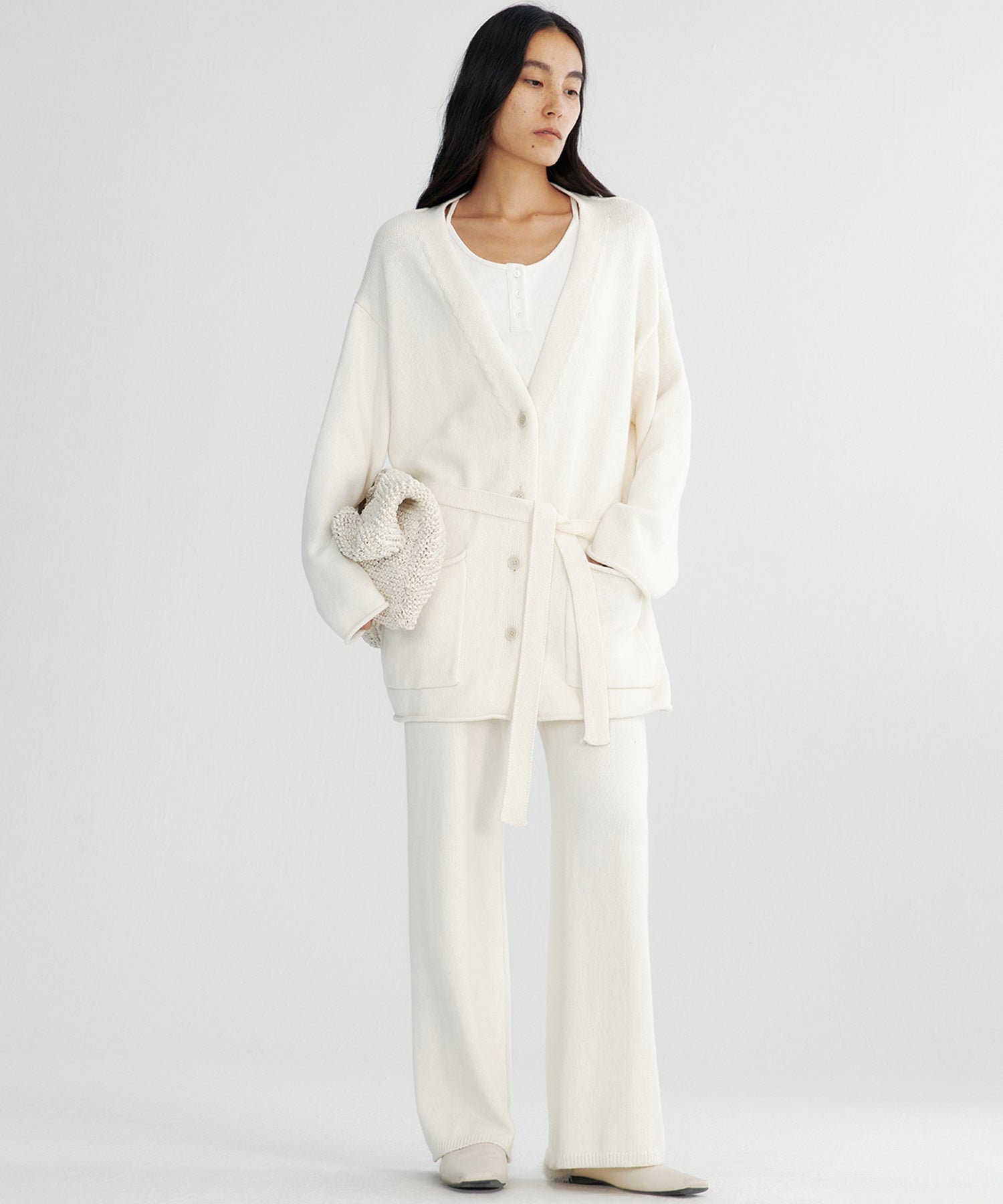 【12月上旬お届け予約商品】カシミヤブレンド ロングカーディガン