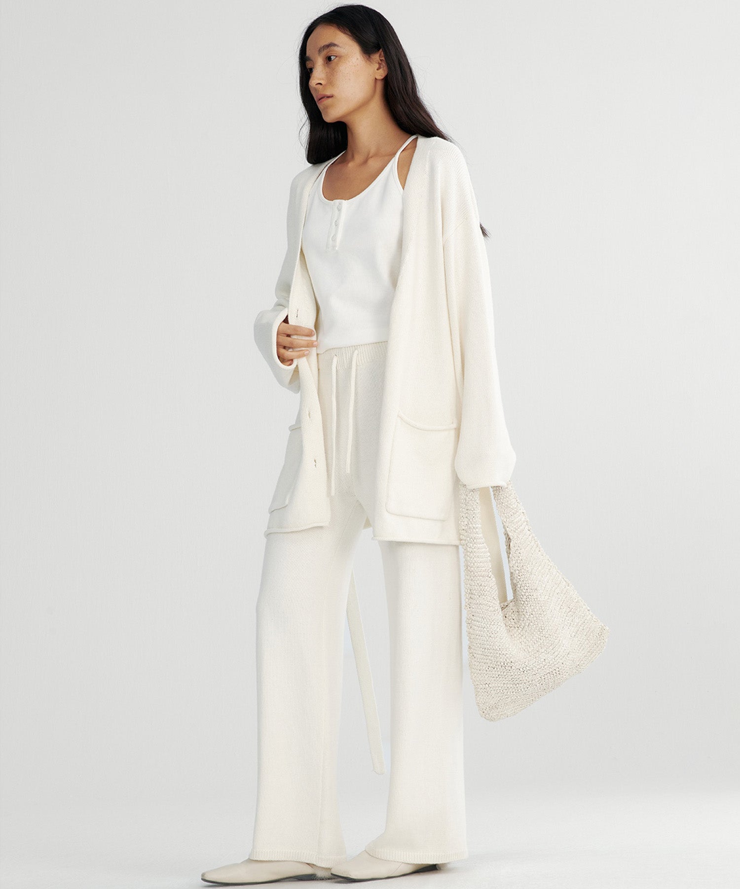 【12月上旬お届け予約商品】カシミヤブレンド ロングカーディガン