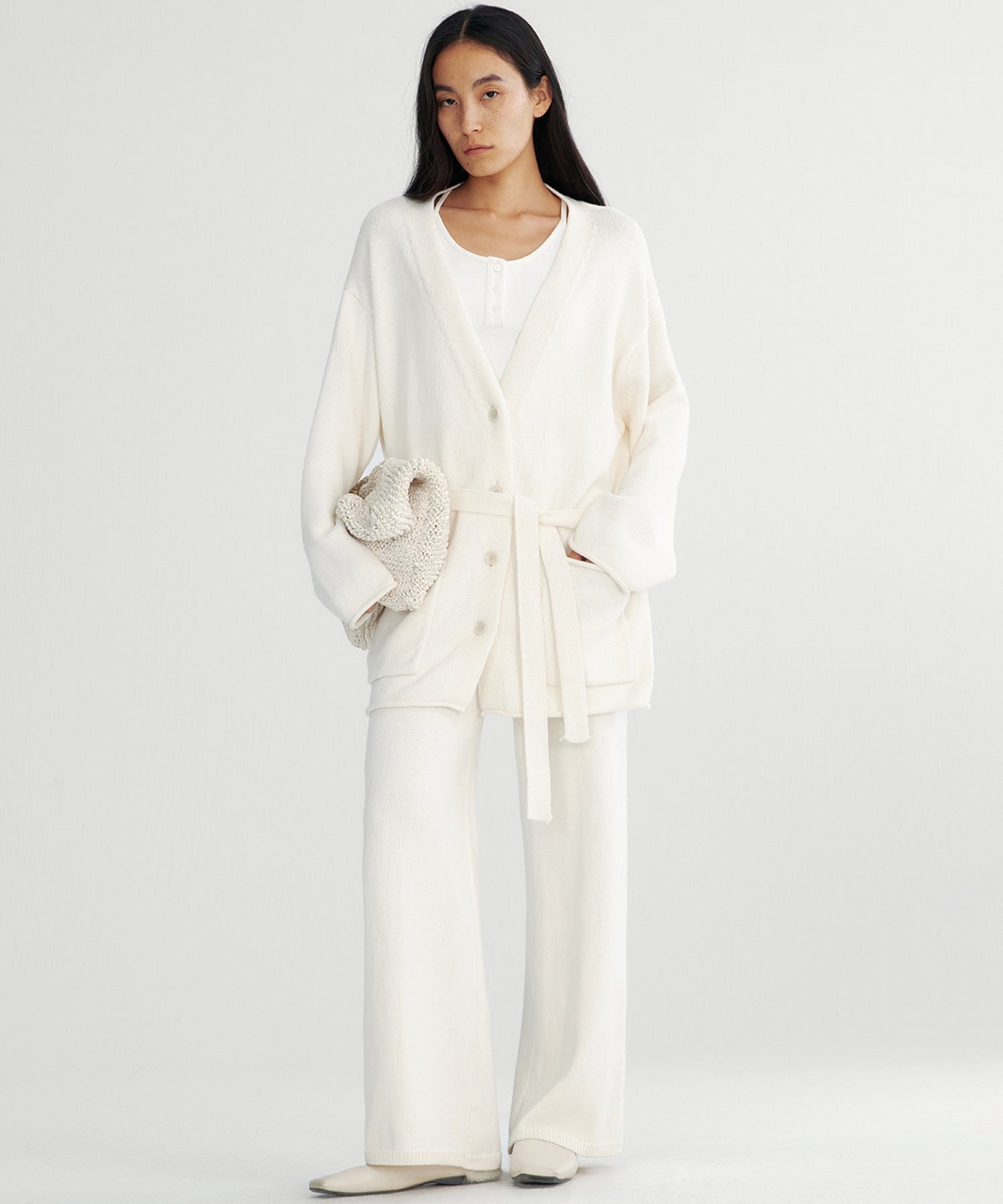 【12月上旬お届け予約商品】カシミヤブレンド ロングカーディガン
