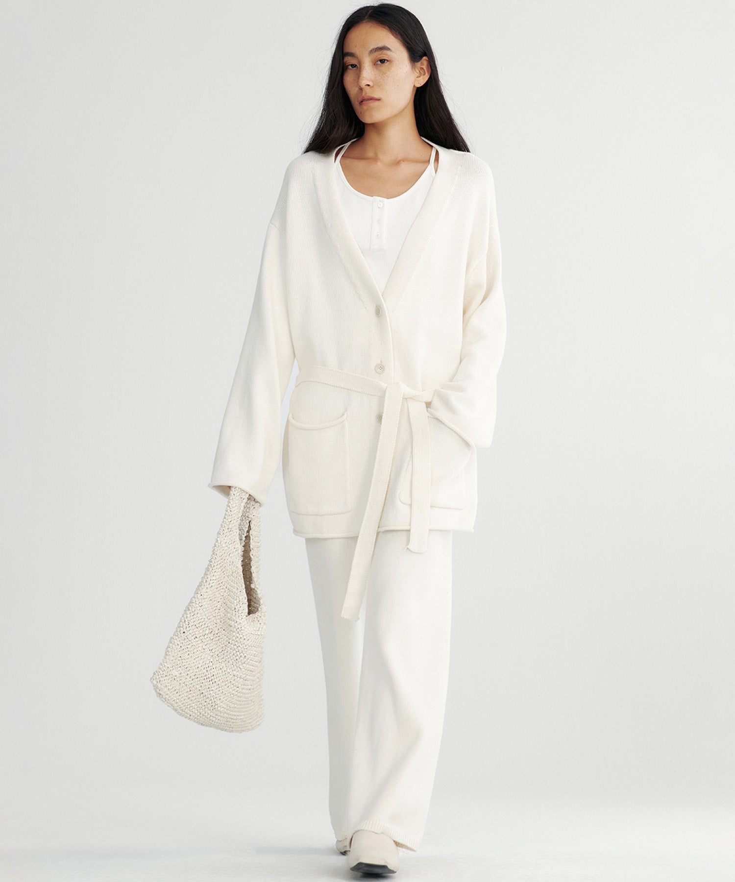 【12月上旬お届け予約商品】カシミヤブレンド ロングカーディガン