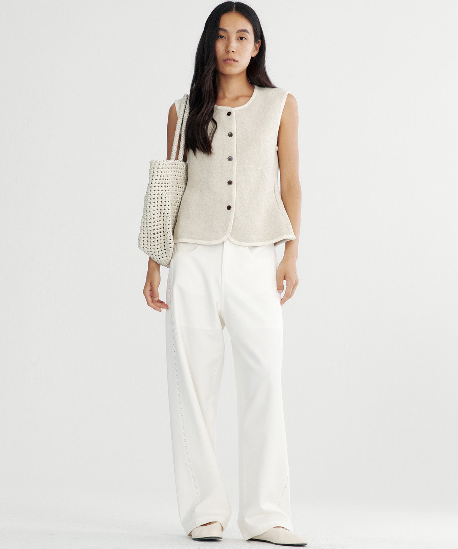 リネンパイピングベスト