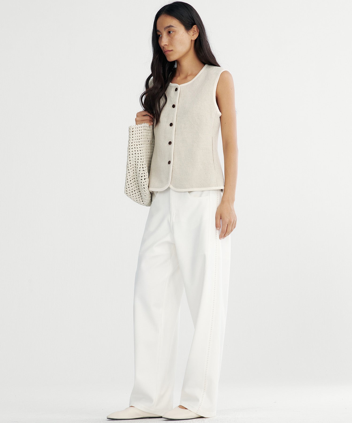 リネンパイピングベスト