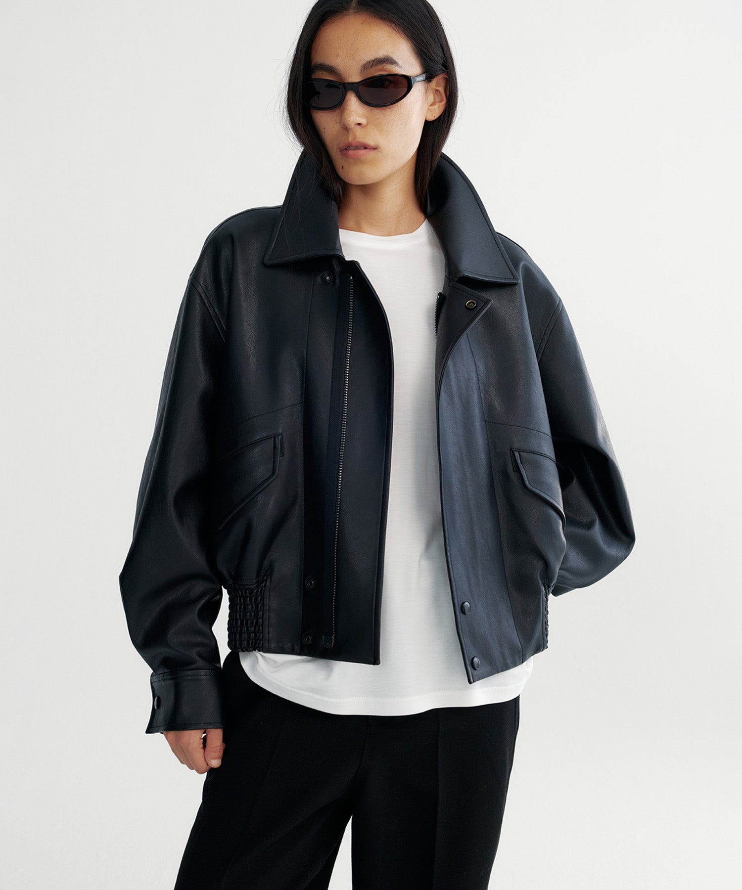 シャーリングショートジャケット