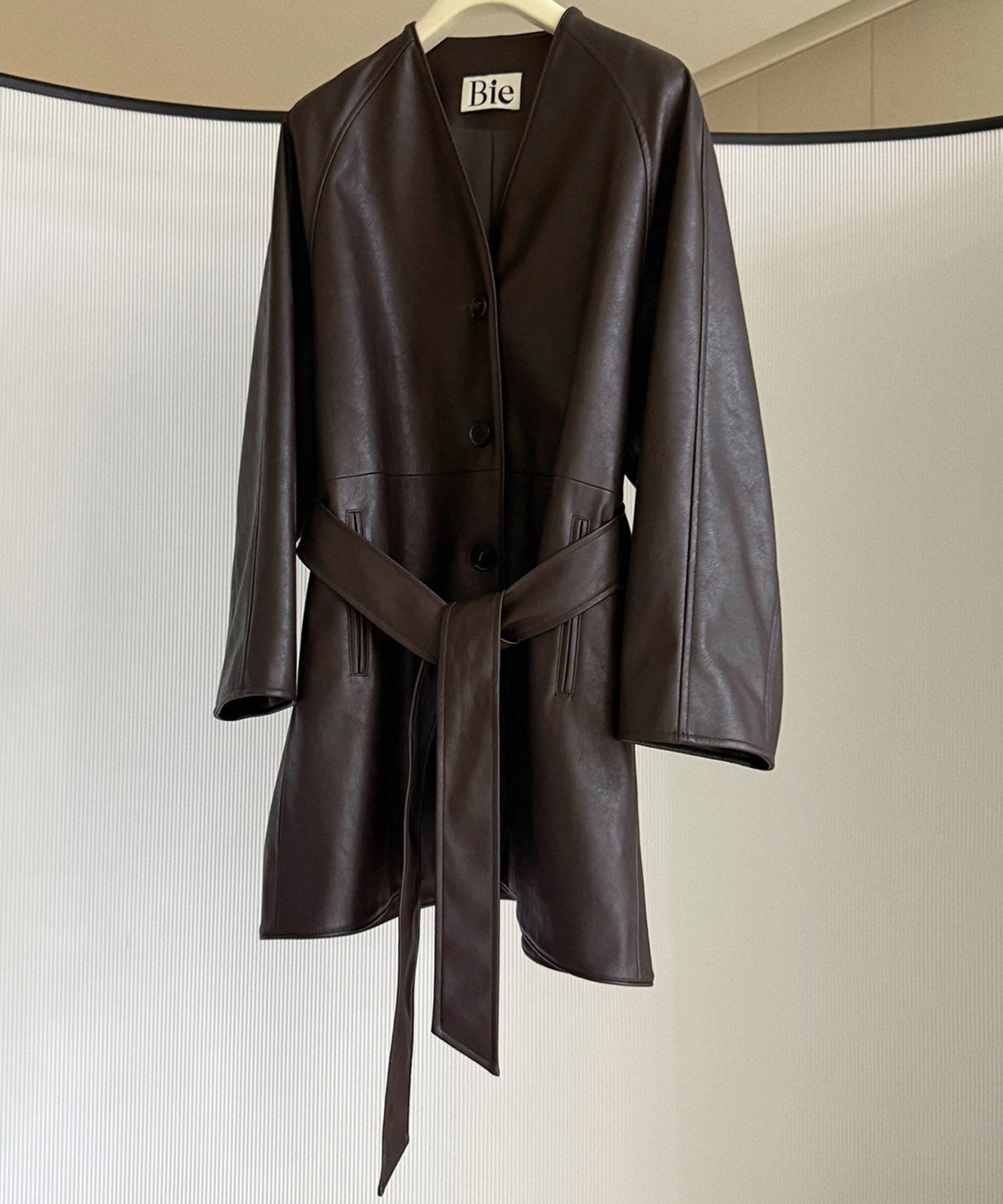 【12月上旬お届け予約商品】ノーカラーロングジャケット