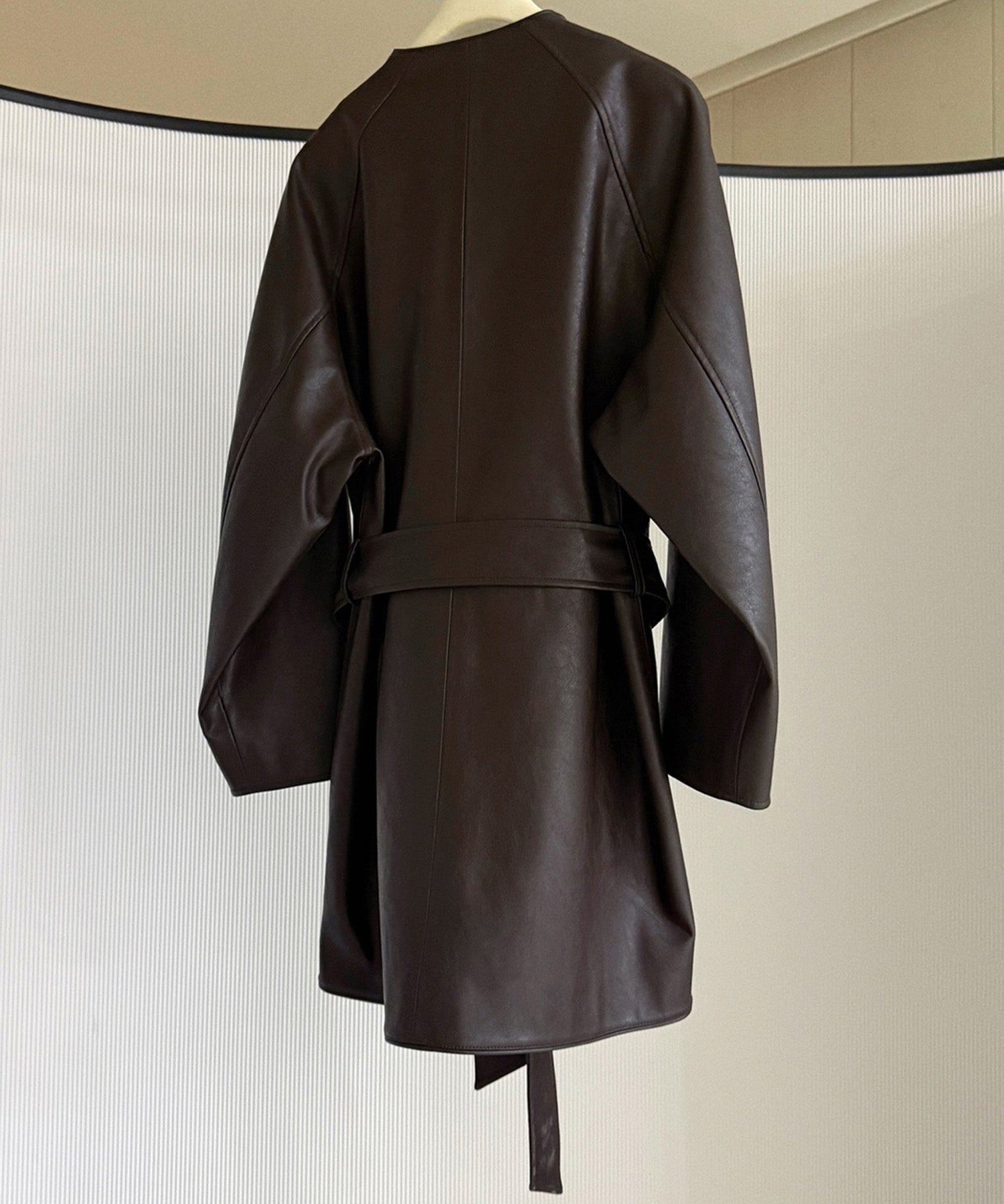 【12月上旬お届け予約商品】ノーカラーロングジャケット