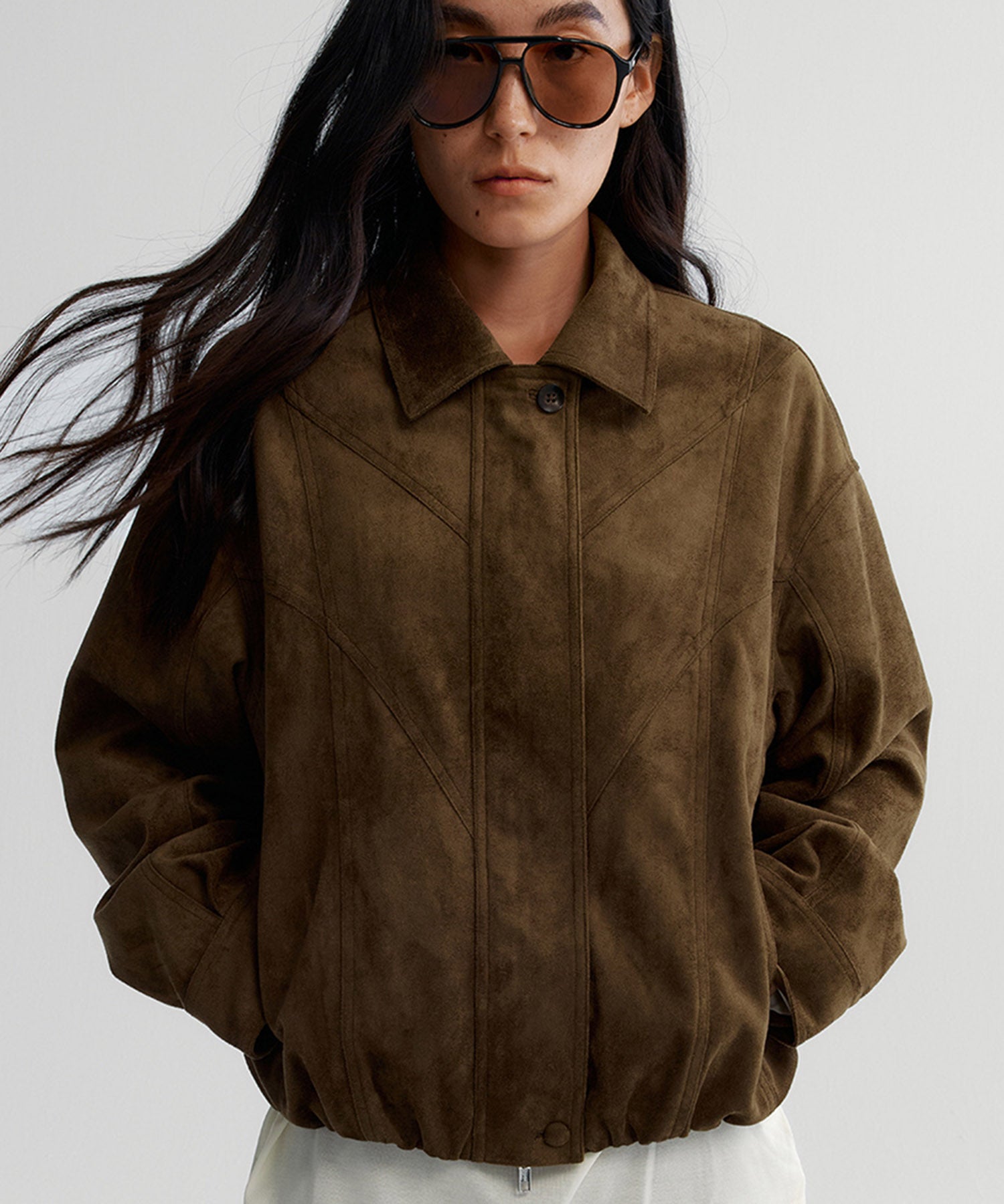 スエードライククロップドジャケット