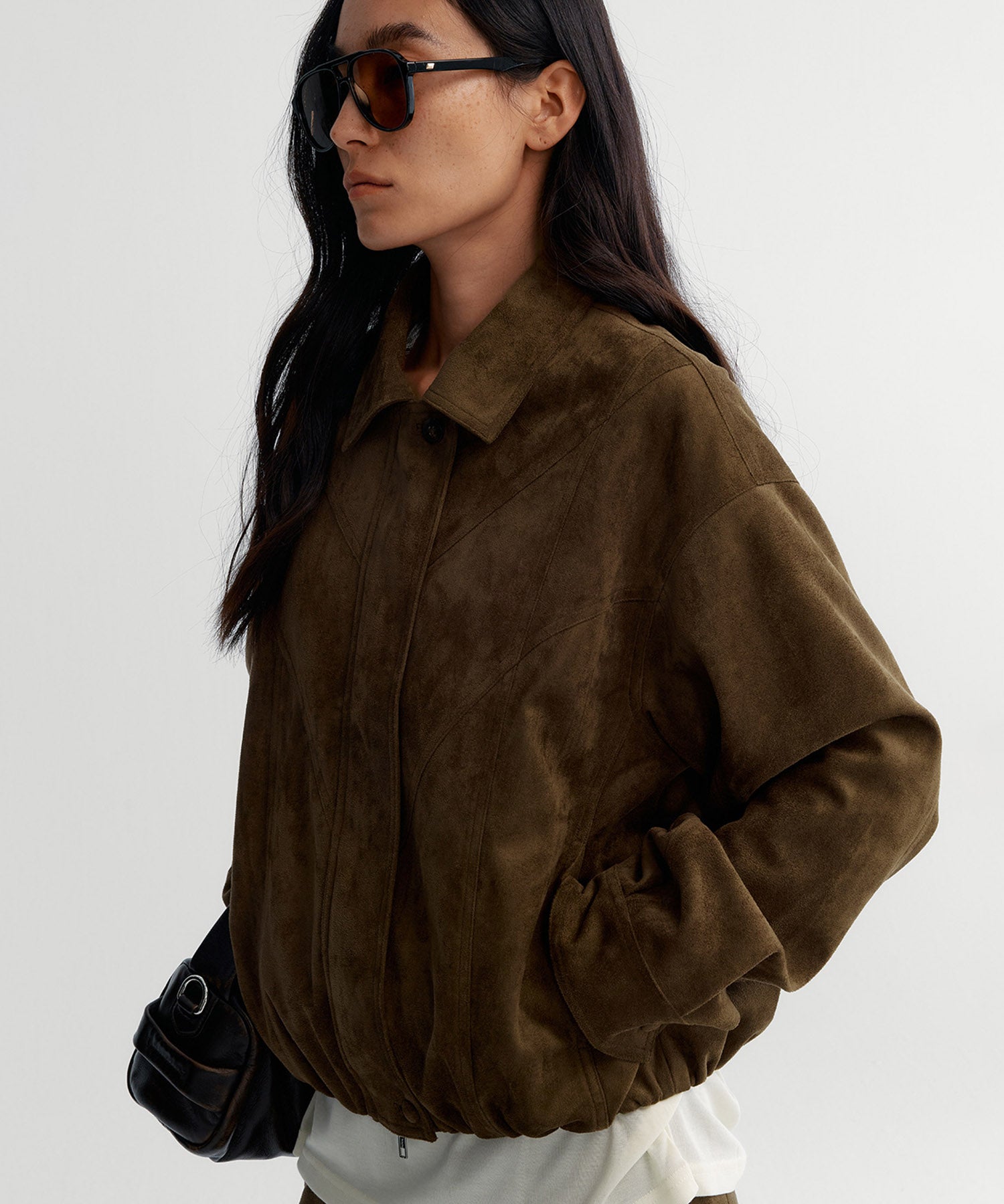 スエードライククロップドジャケット