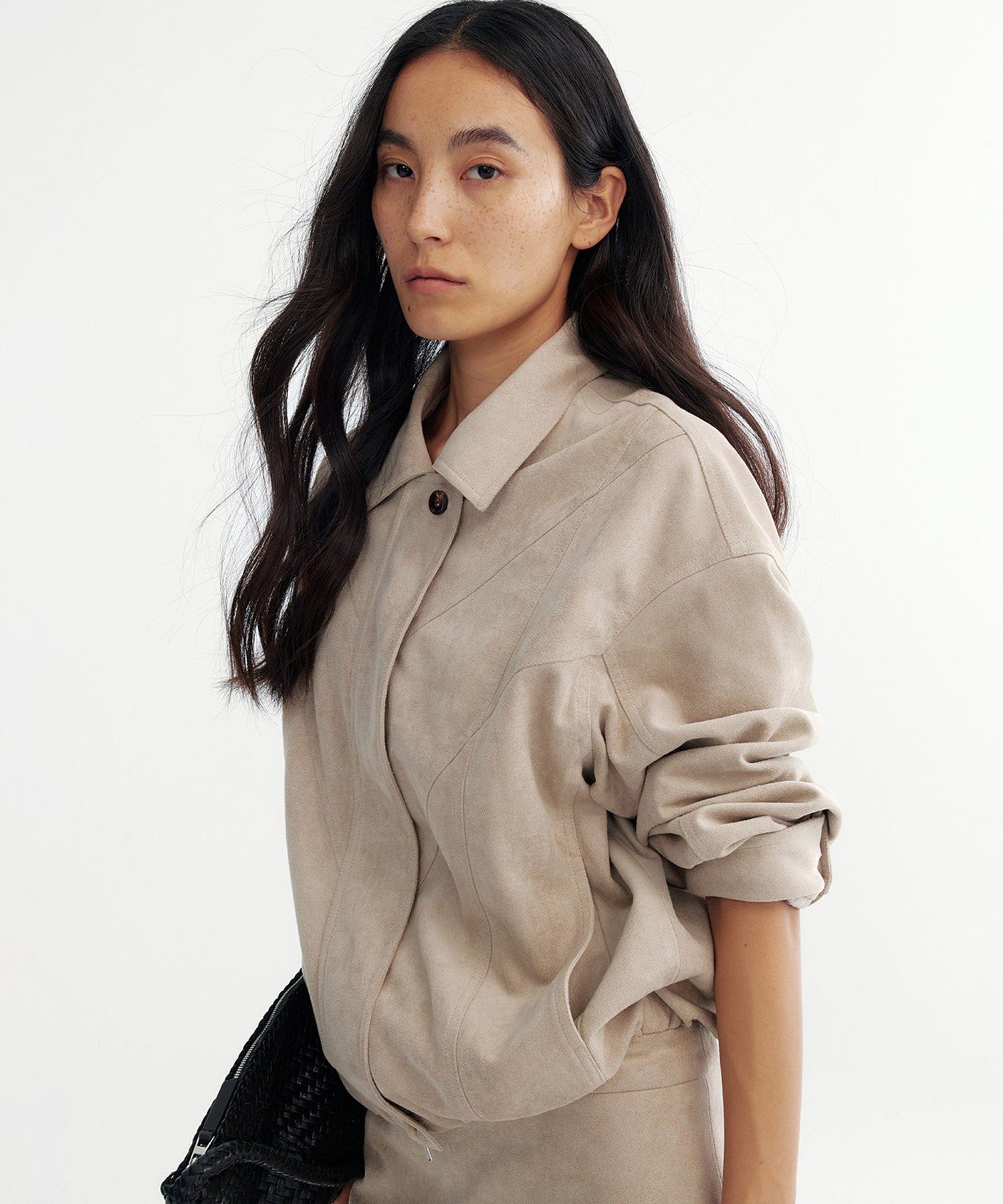 スエードライククロップドジャケット