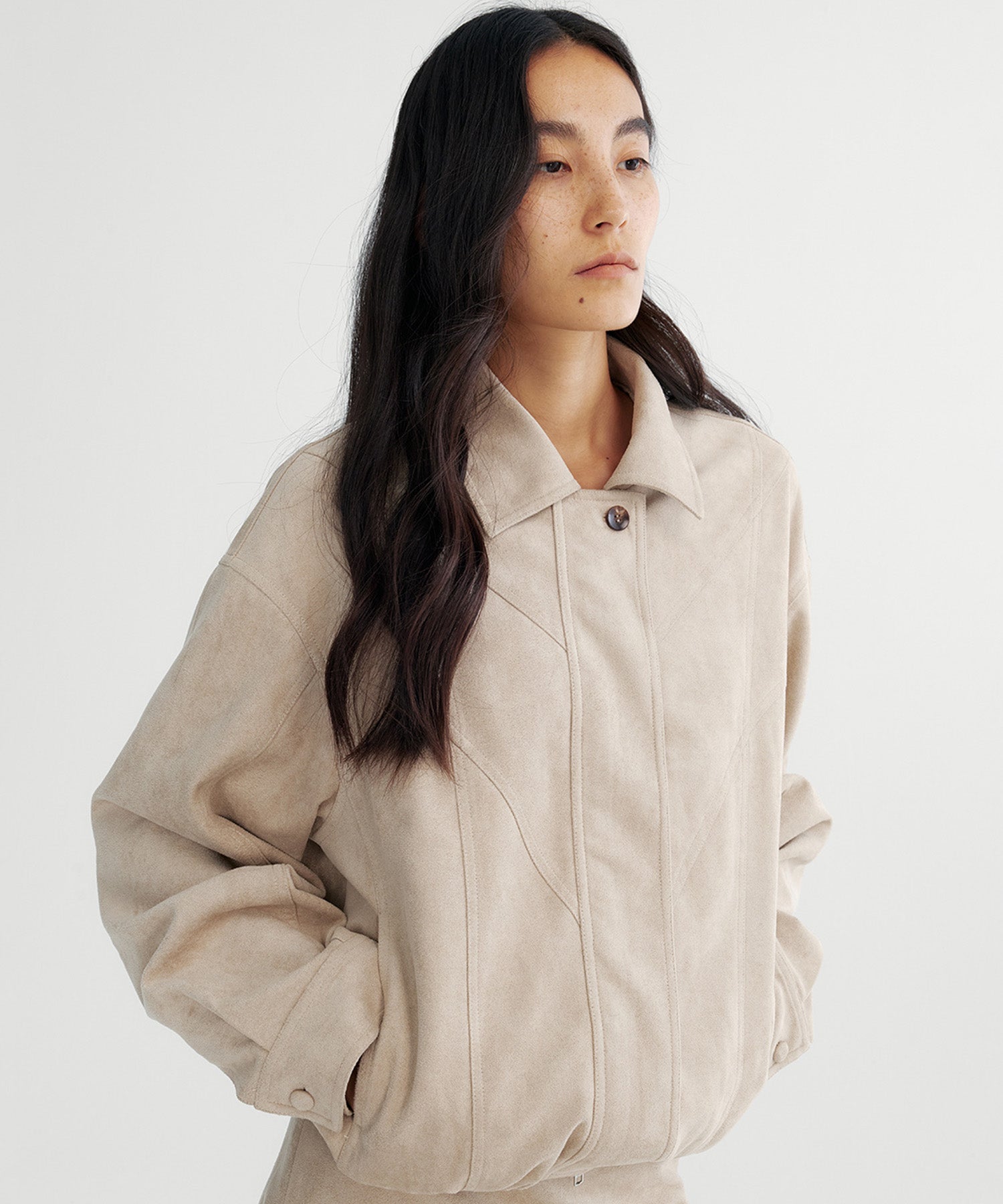 スエードライククロップドジャケット