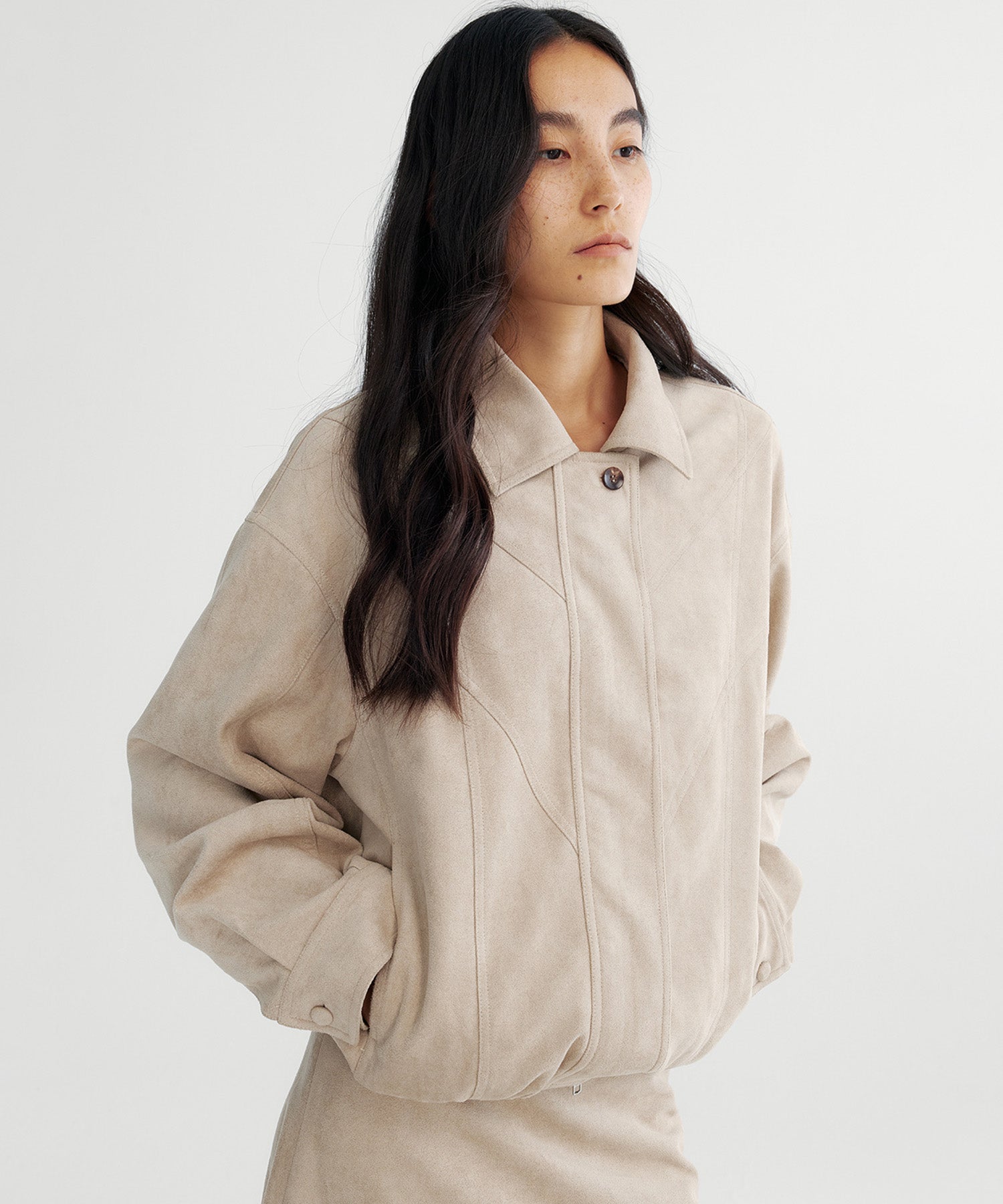 スエードライククロップドジャケット