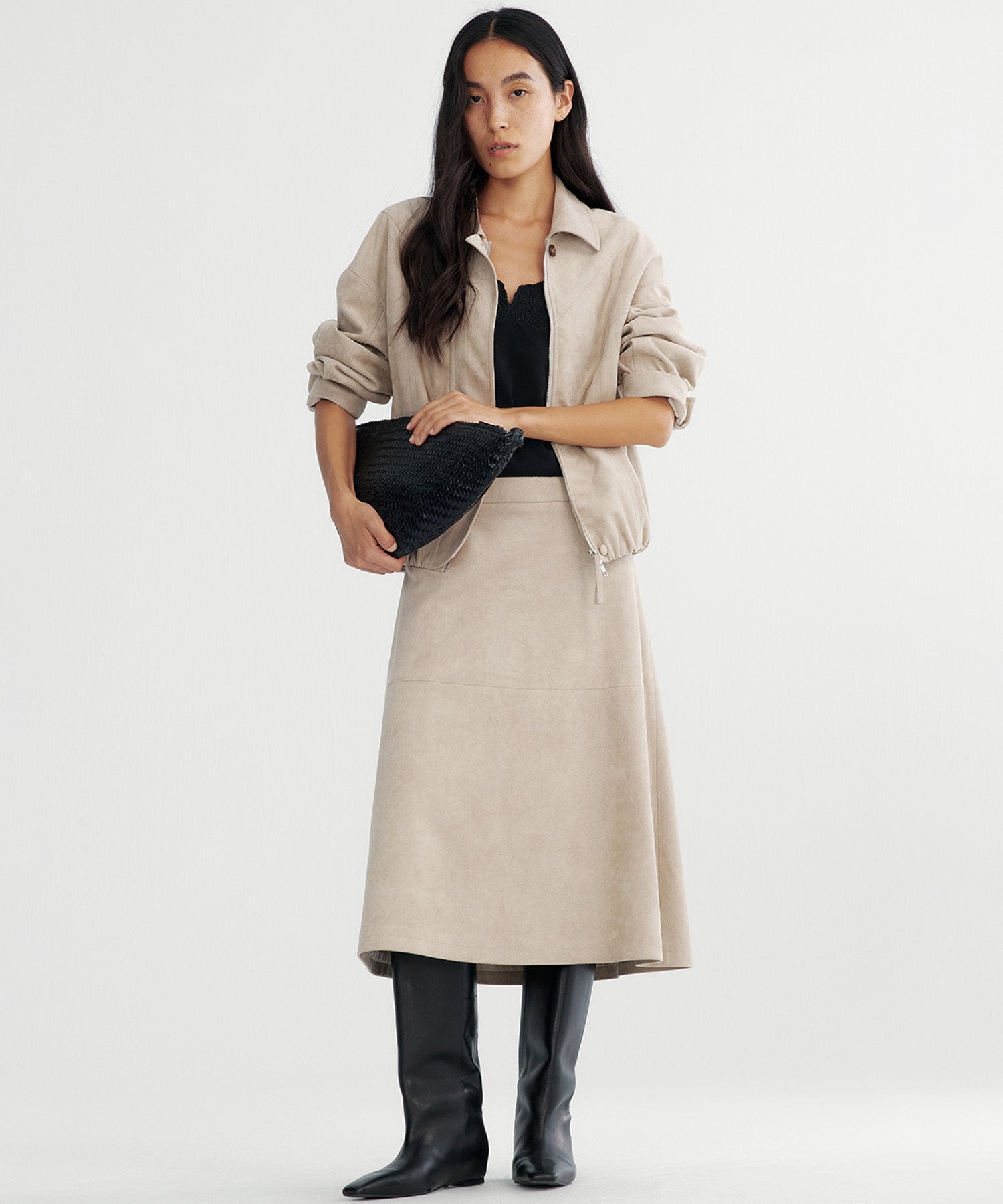 スエードライククロップドジャケット