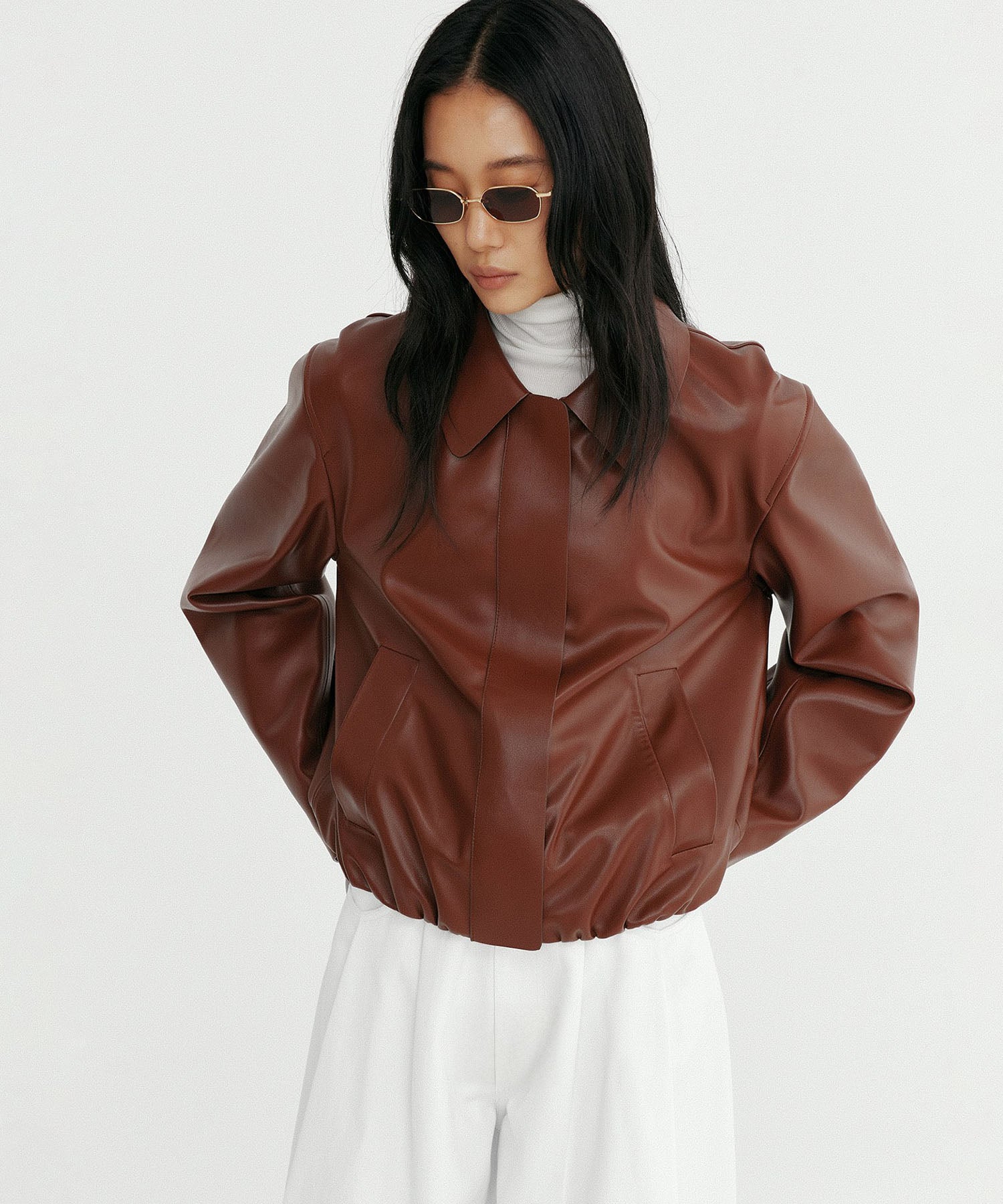 【12月上旬お届け予約商品】ウエストギャザー ショートジャケット