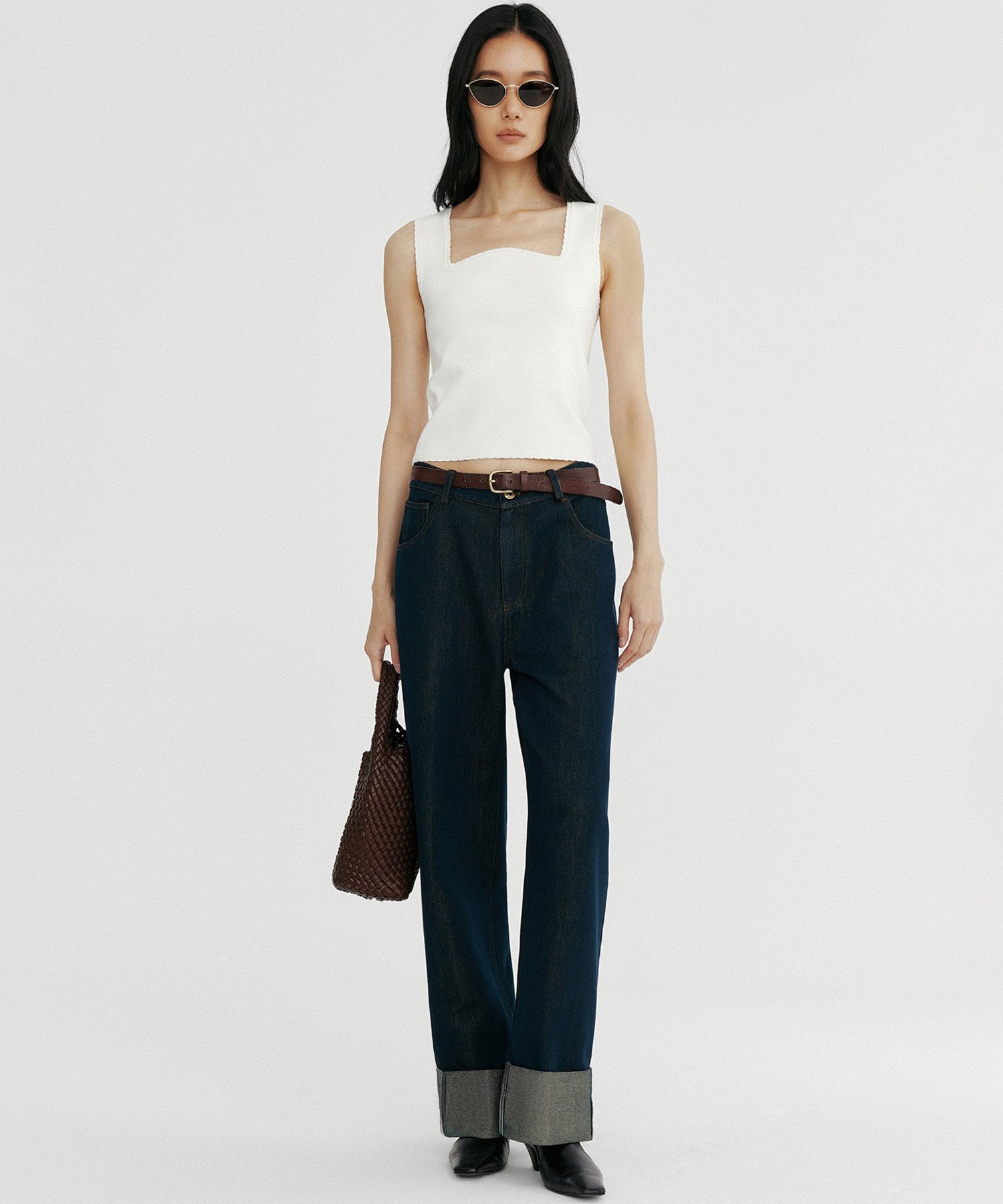 スクエアネック タンクトップ