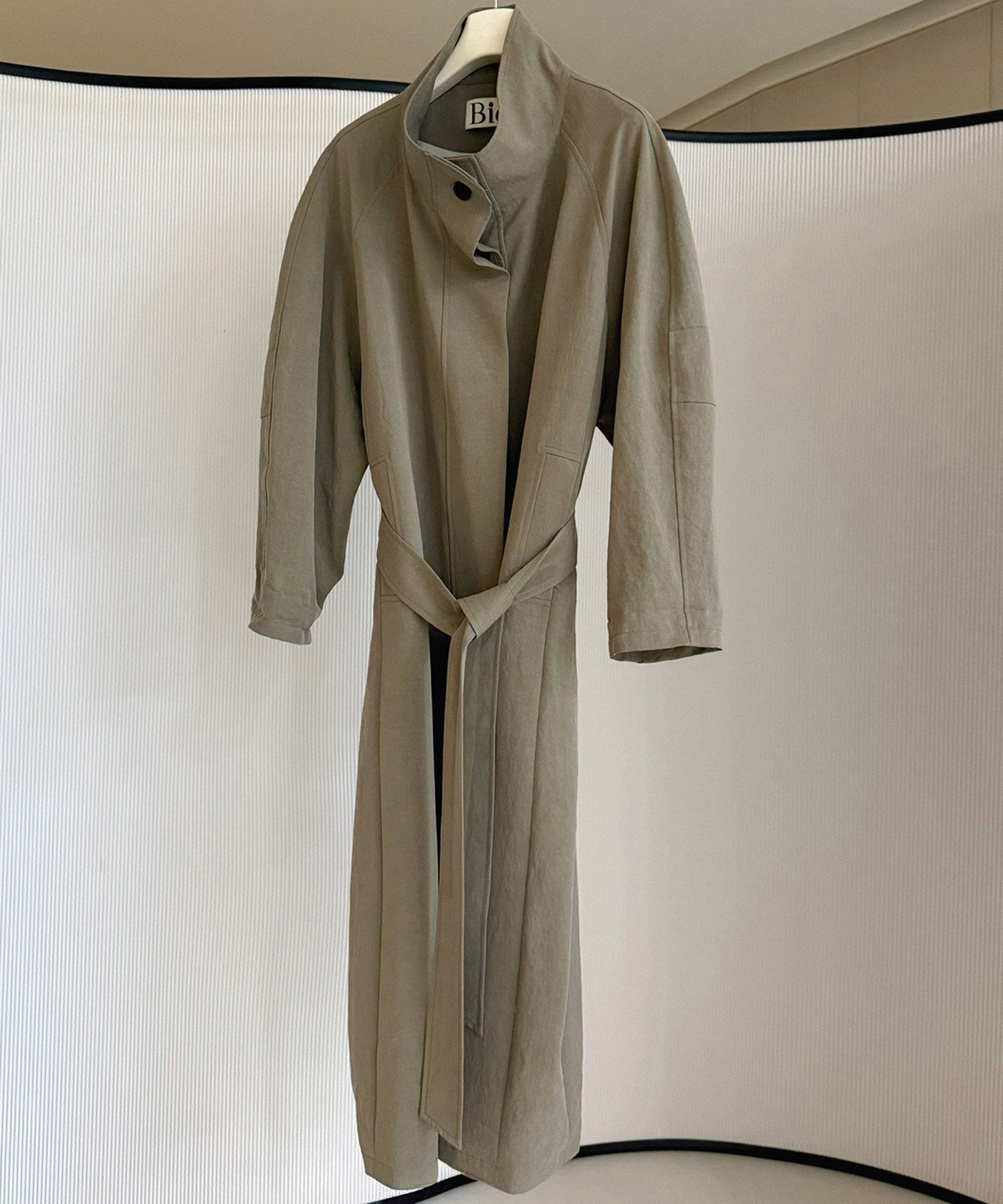 スタンドカラー ロングコート