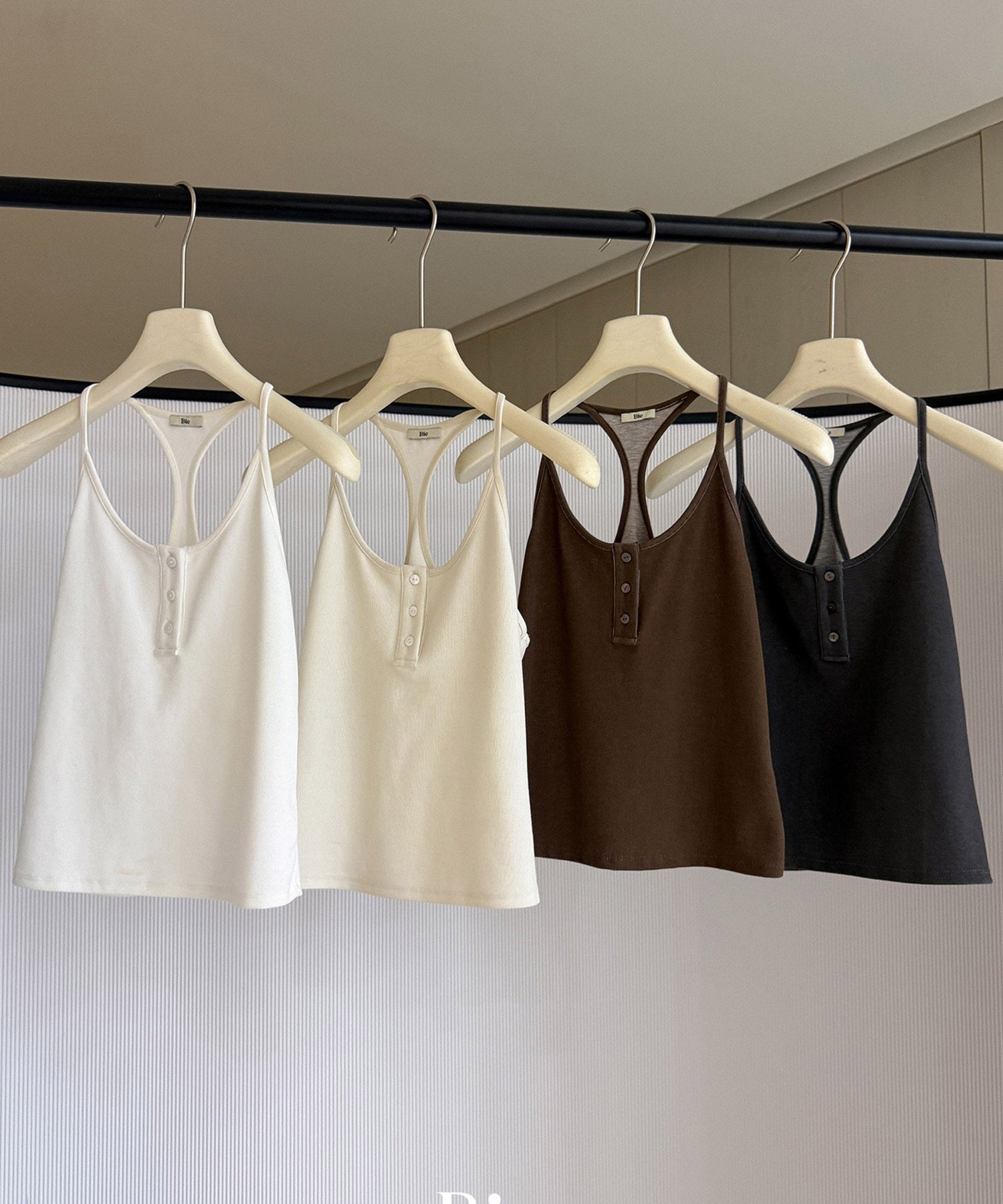 バッククロス リブタンクトップ