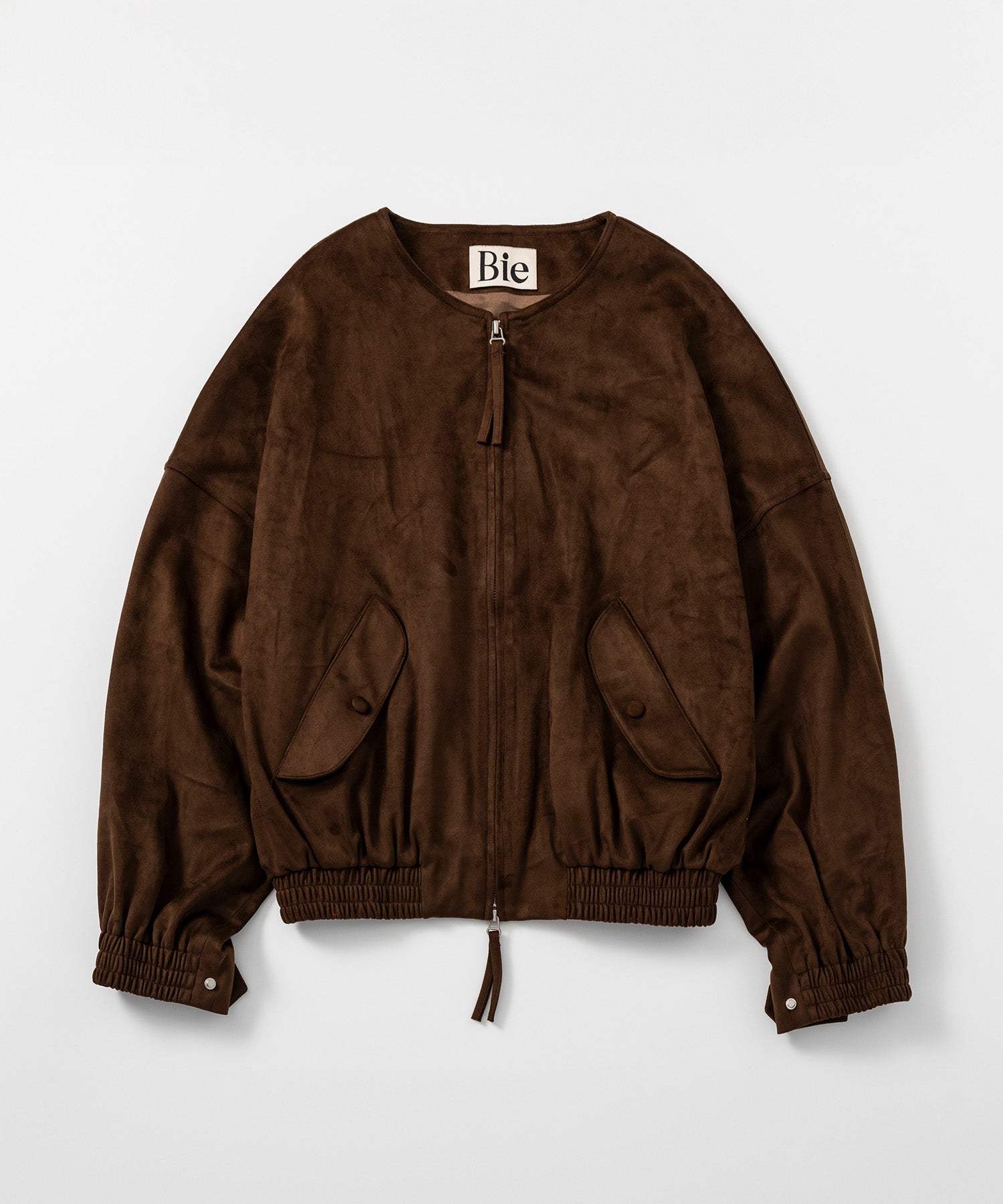 スエードライクノーカラーブルゾン