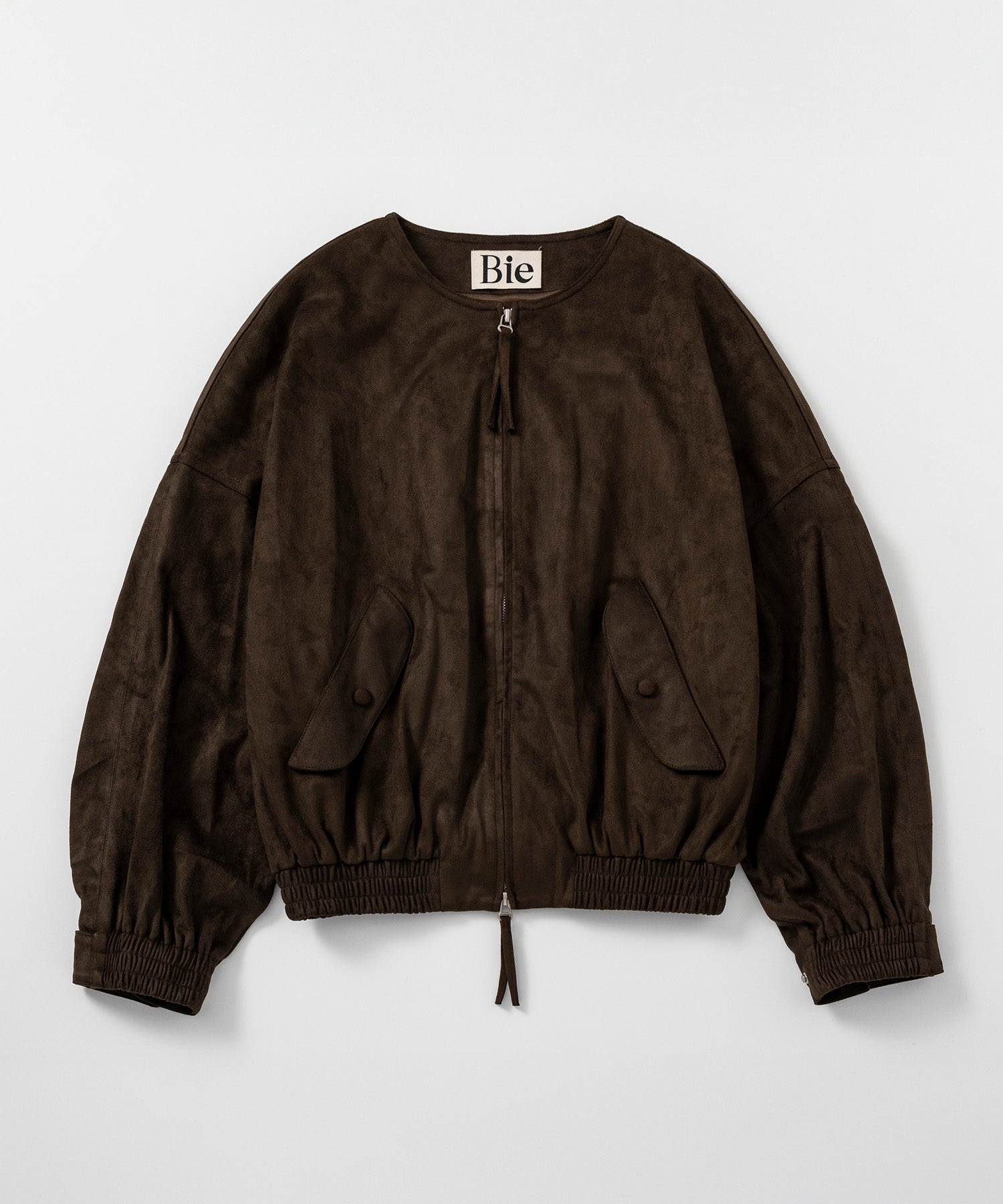スエードライクノーカラーブルゾン
