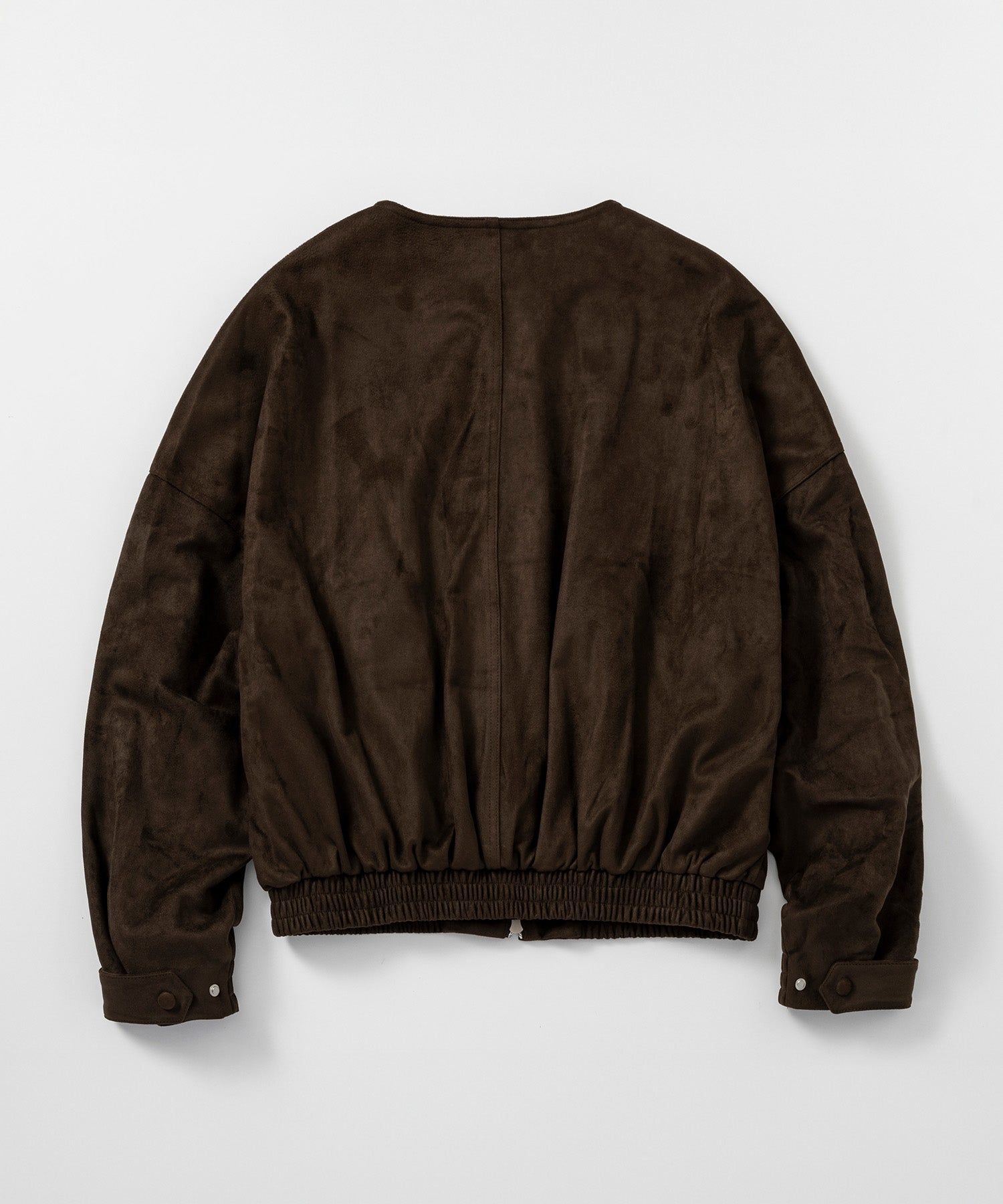 スエードライクノーカラーブルゾン
