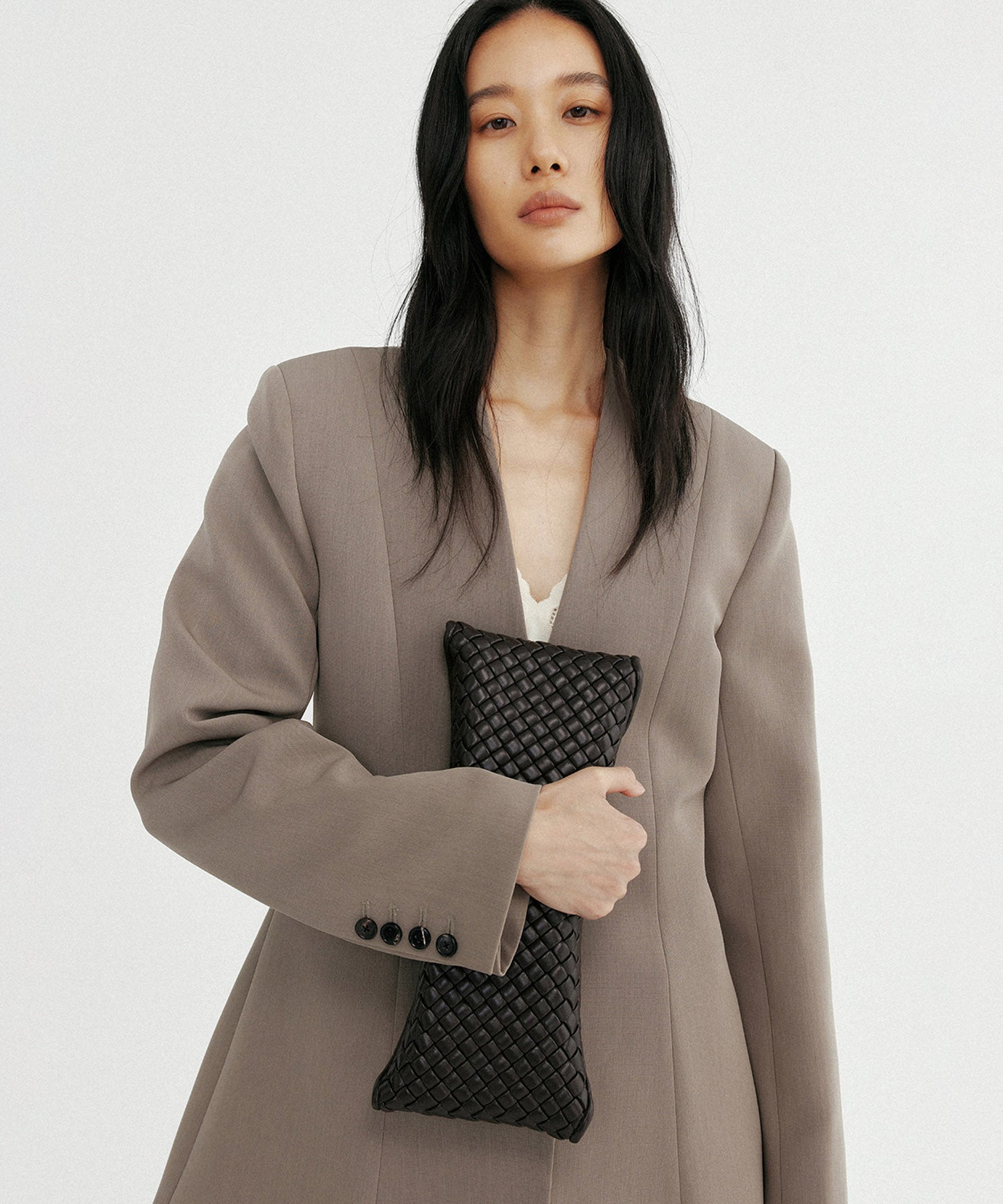 ワンボタン ノーカラージャケット