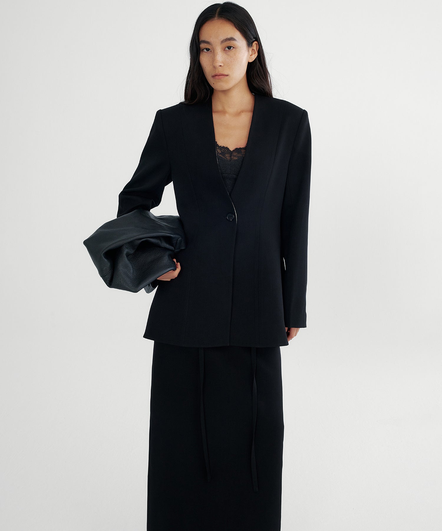 ワンボタン ノーカラージャケット