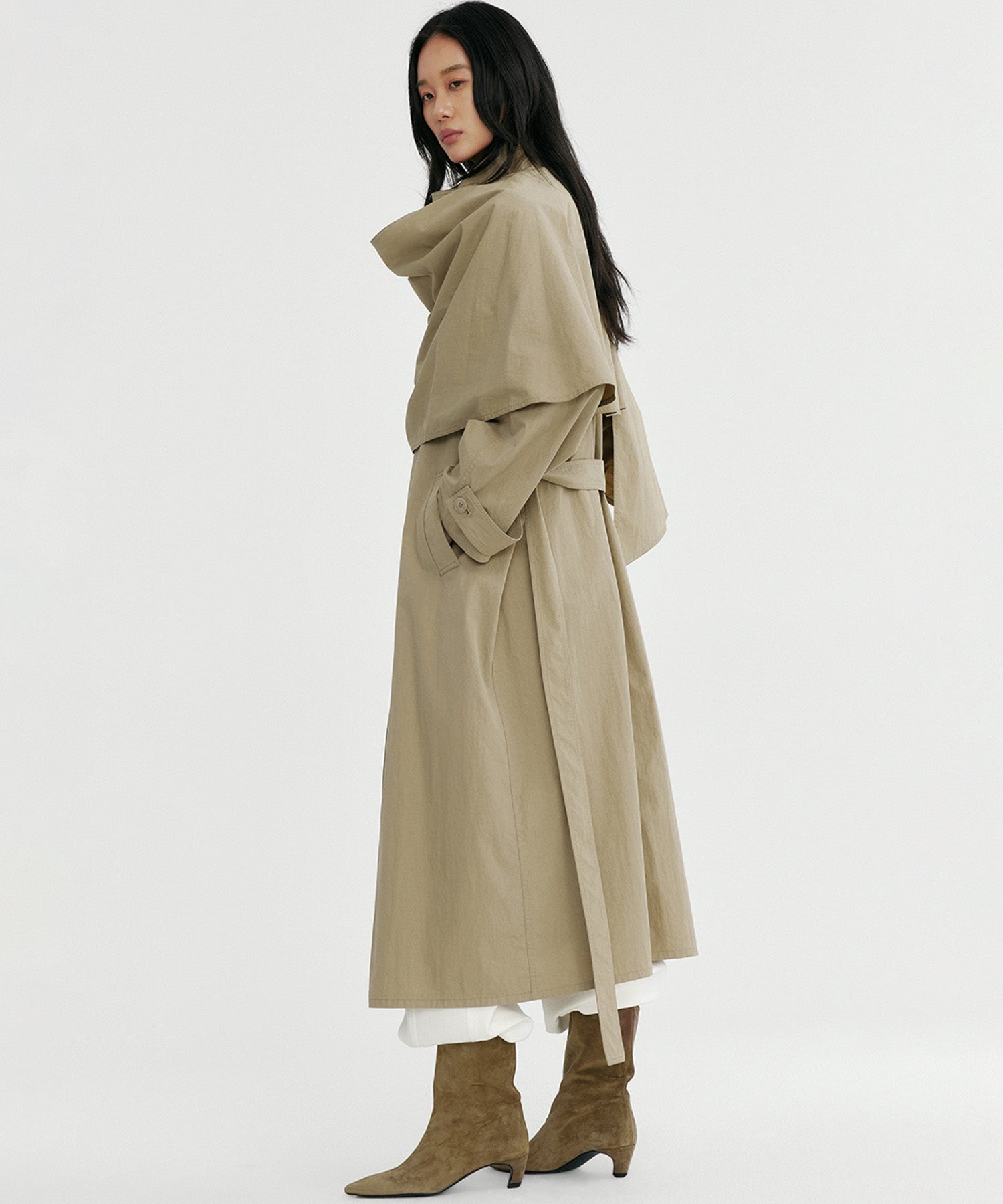 オーバーラップスタンドカラーコート