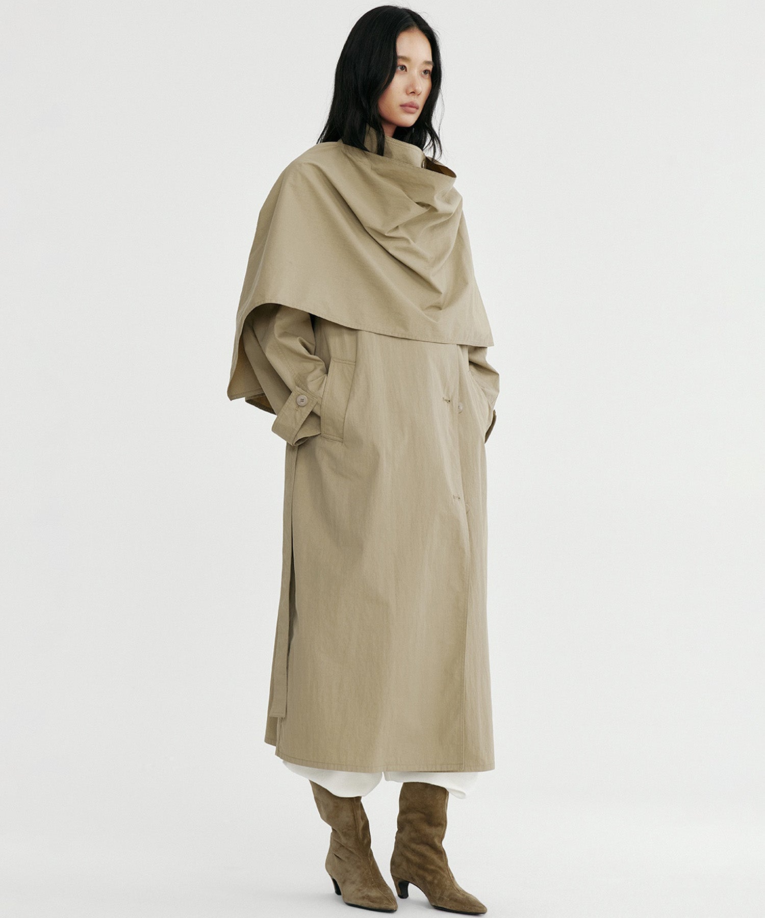 オーバーラップスタンドカラーコート