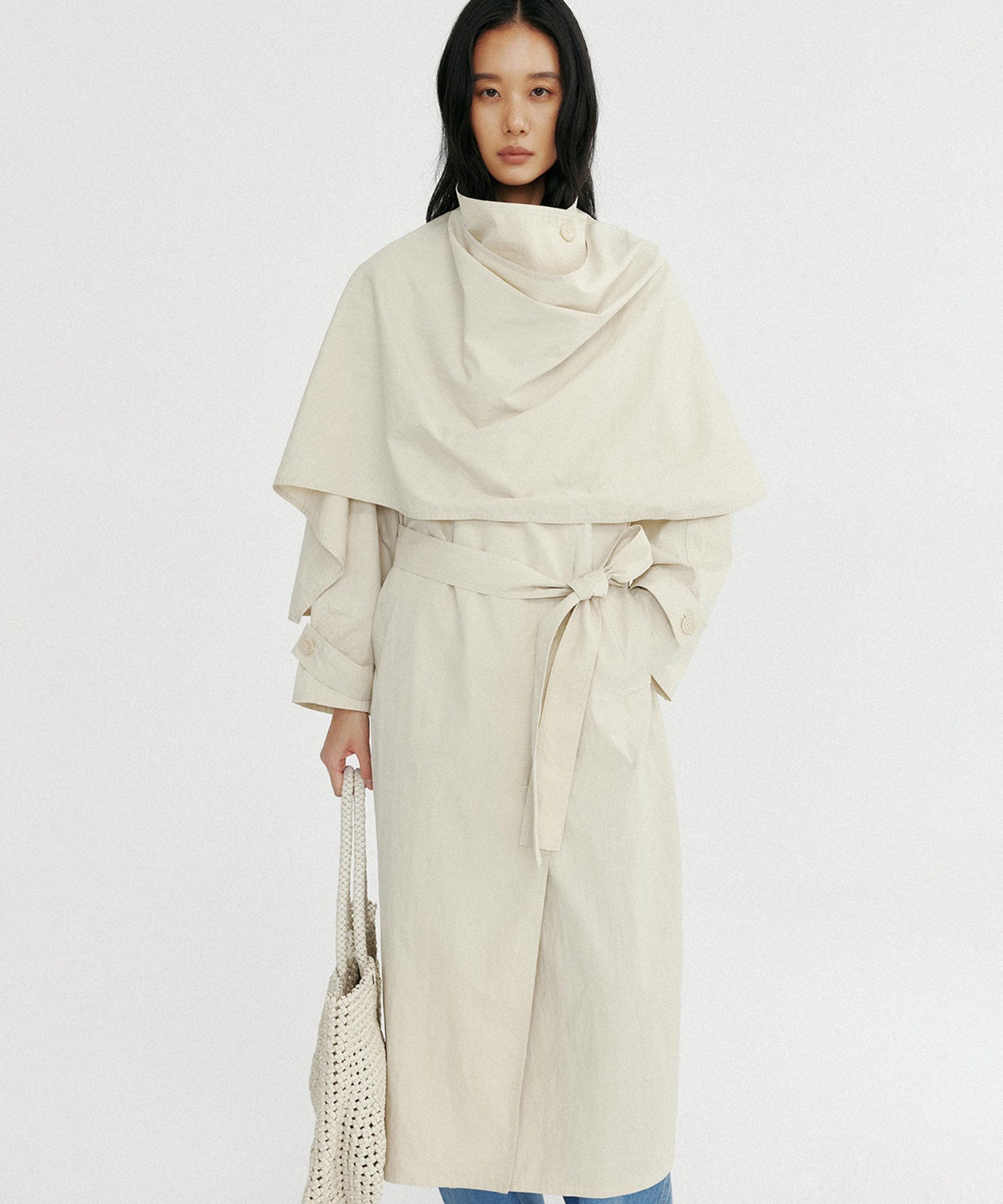 オーバーラップスタンドカラーコート