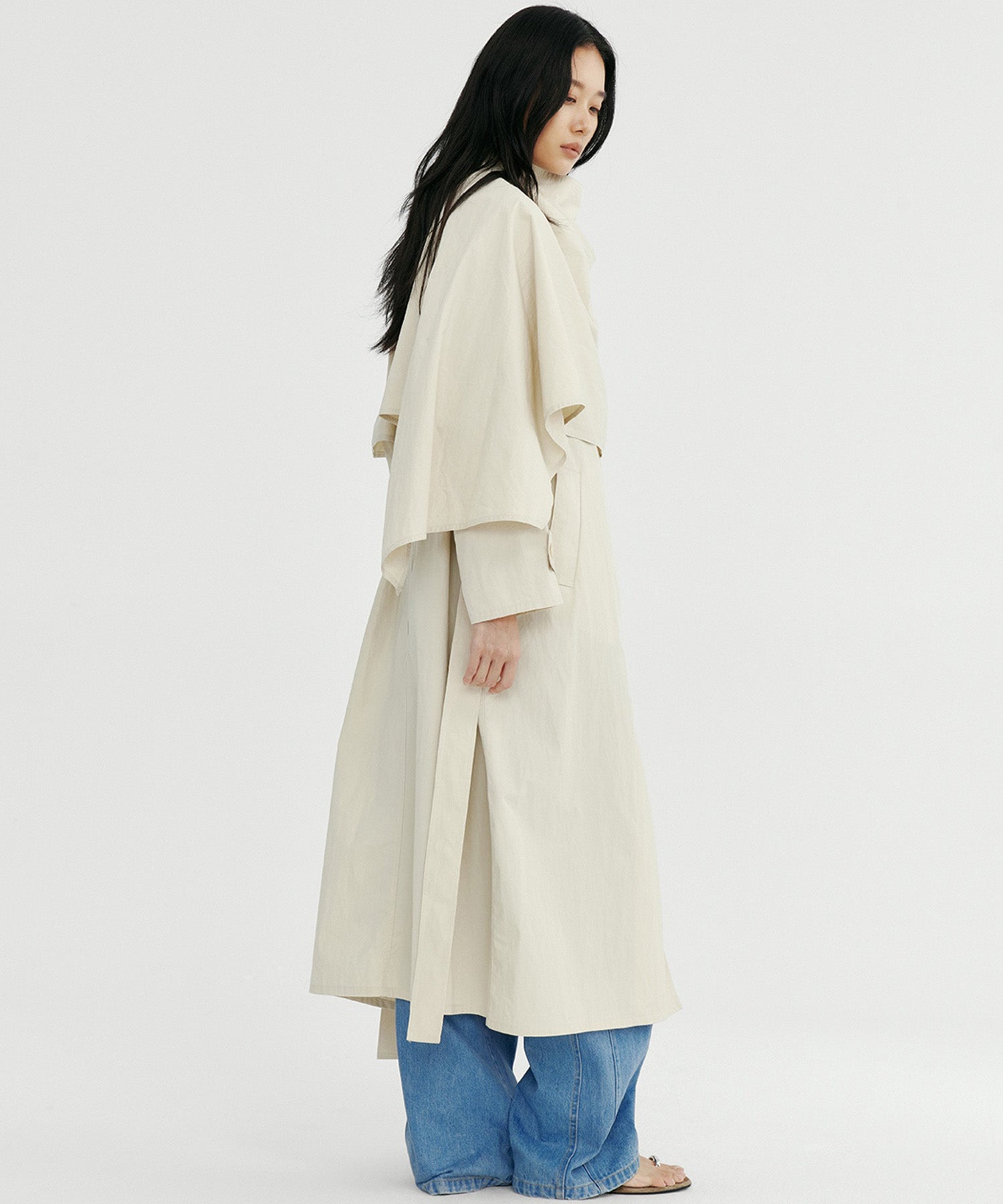 オーバーラップスタンドカラーコート