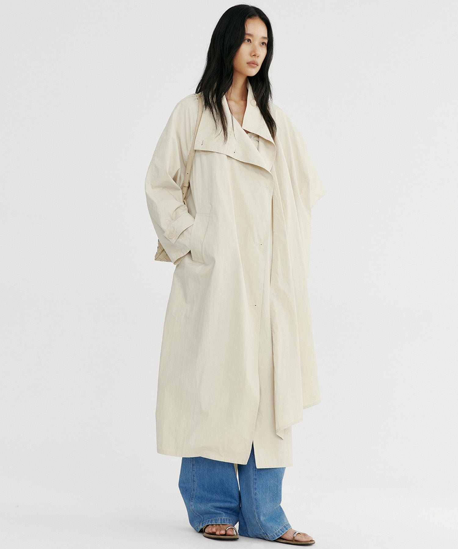 オーバーラップスタンドカラーコート