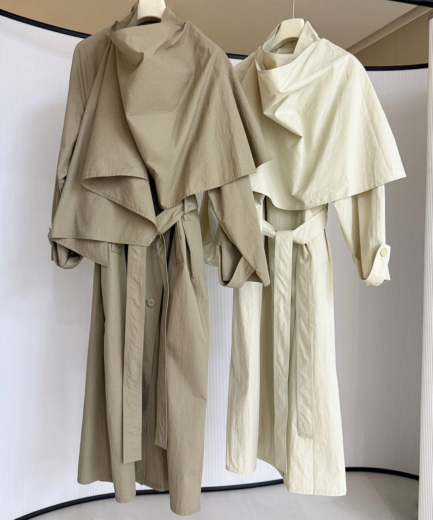 オーバーラップスタンドカラーコート