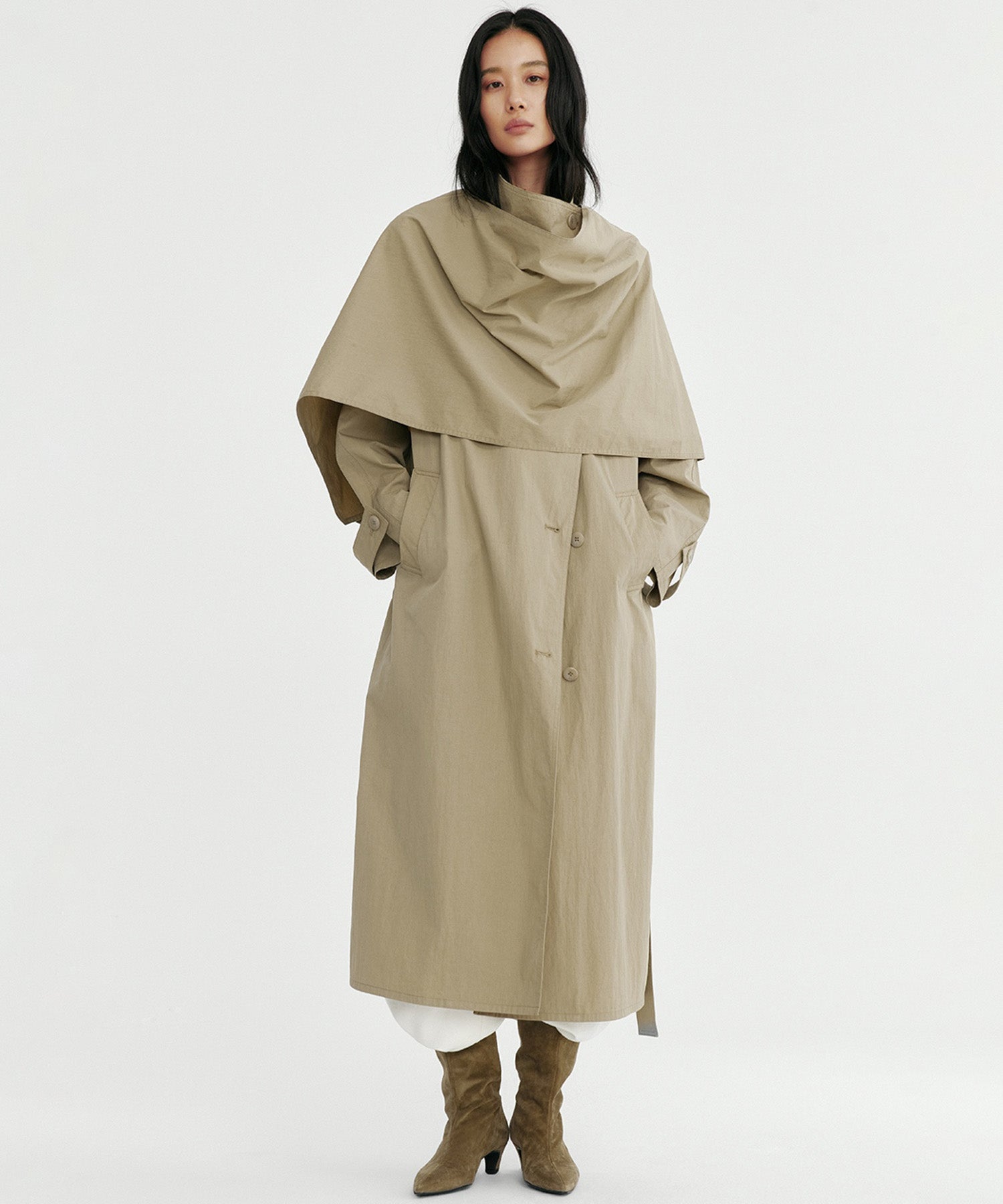 オーバーラップスタンドカラーコート