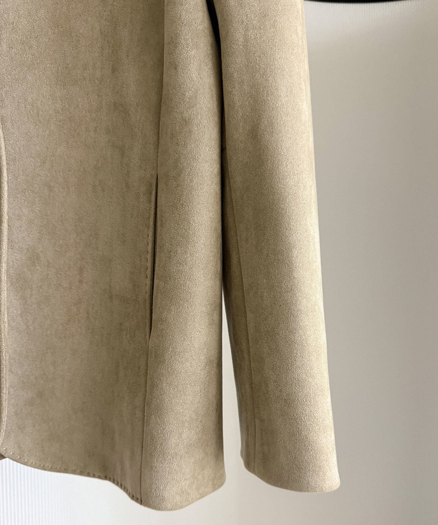 【12月上旬お届け予約商品】スエードタッチノーカラージャケット