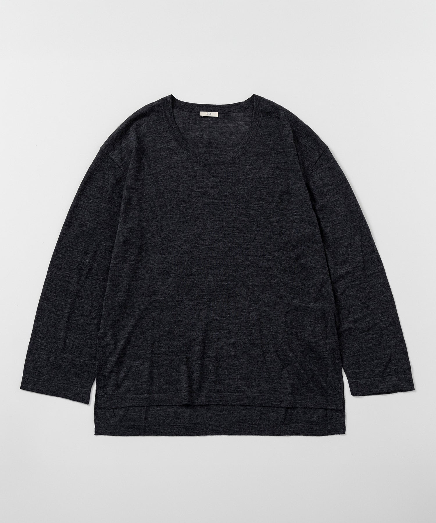 Uネック ウールニットプルオーバー