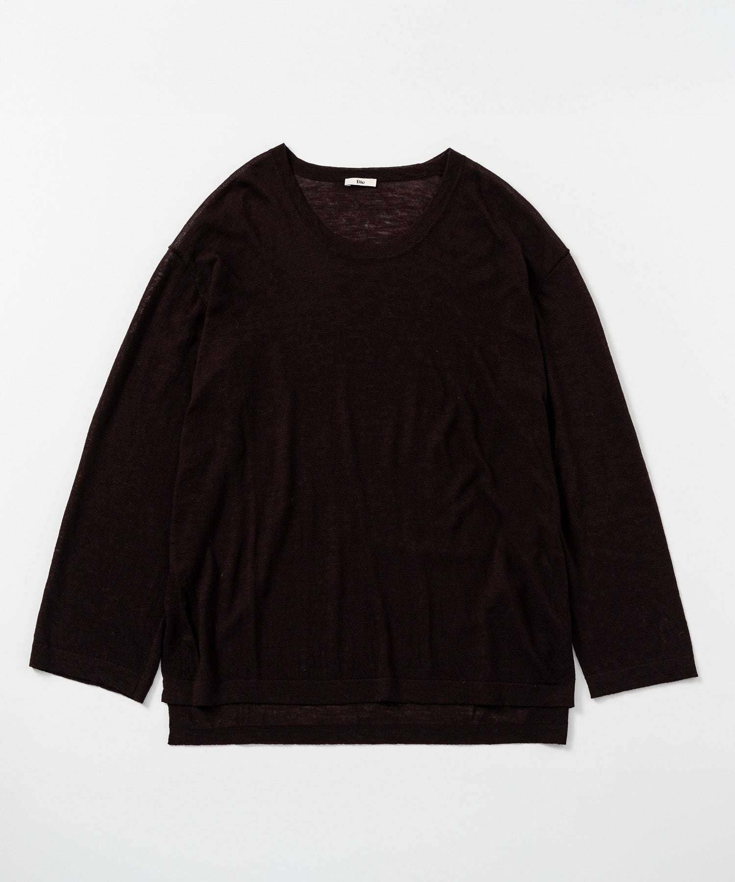 Uネック ウールニットプルオーバー