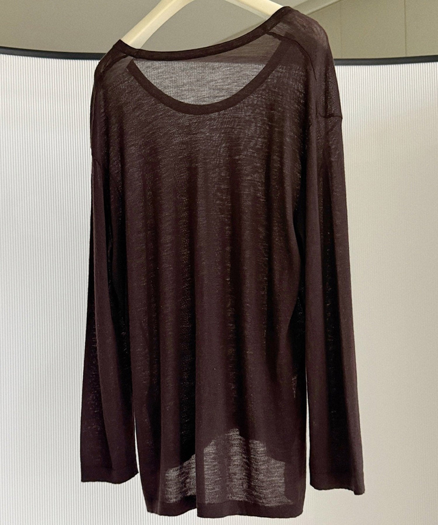 Uネック ウールニットプルオーバー