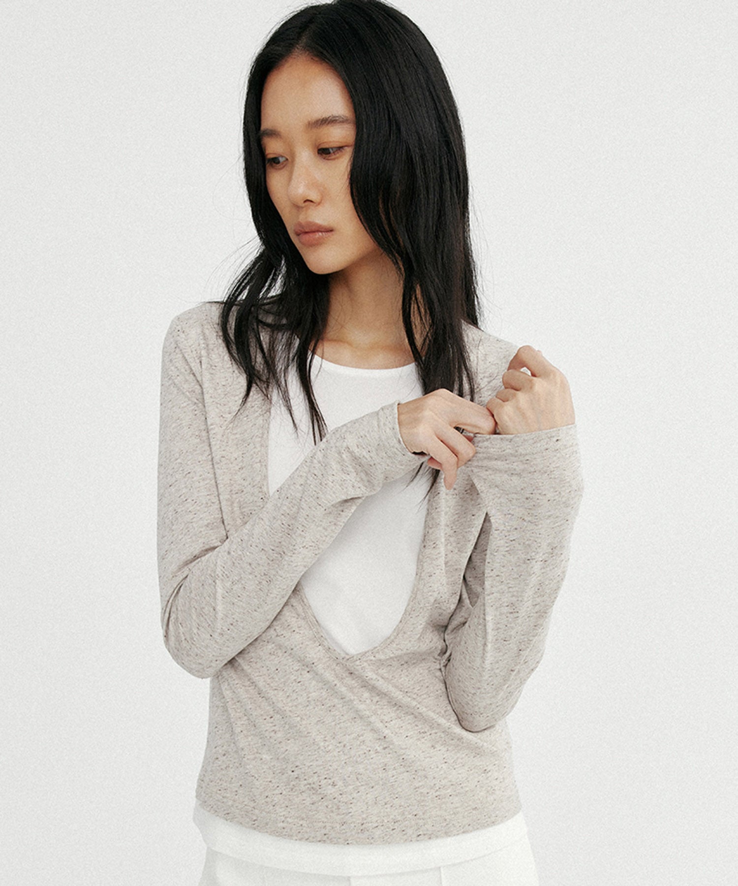 レイヤード ロングスリーブカットソー